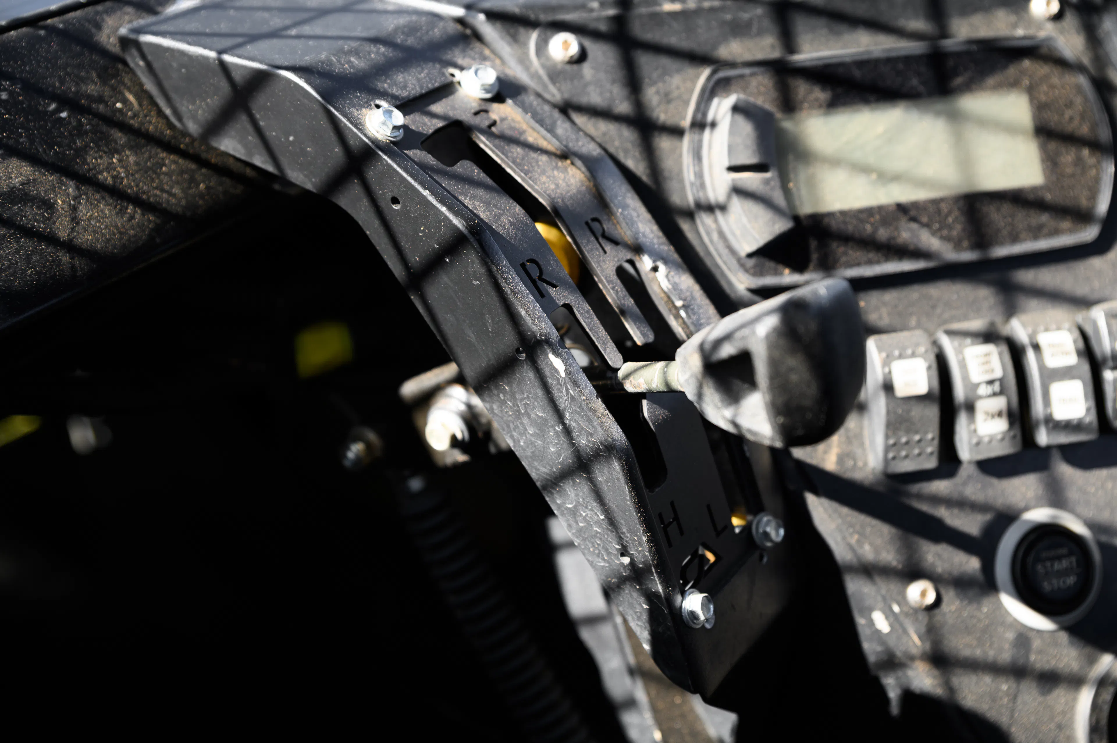 2024 Can-Am Maverick X3 Gray Leadbetter Race Car interior shifter/console