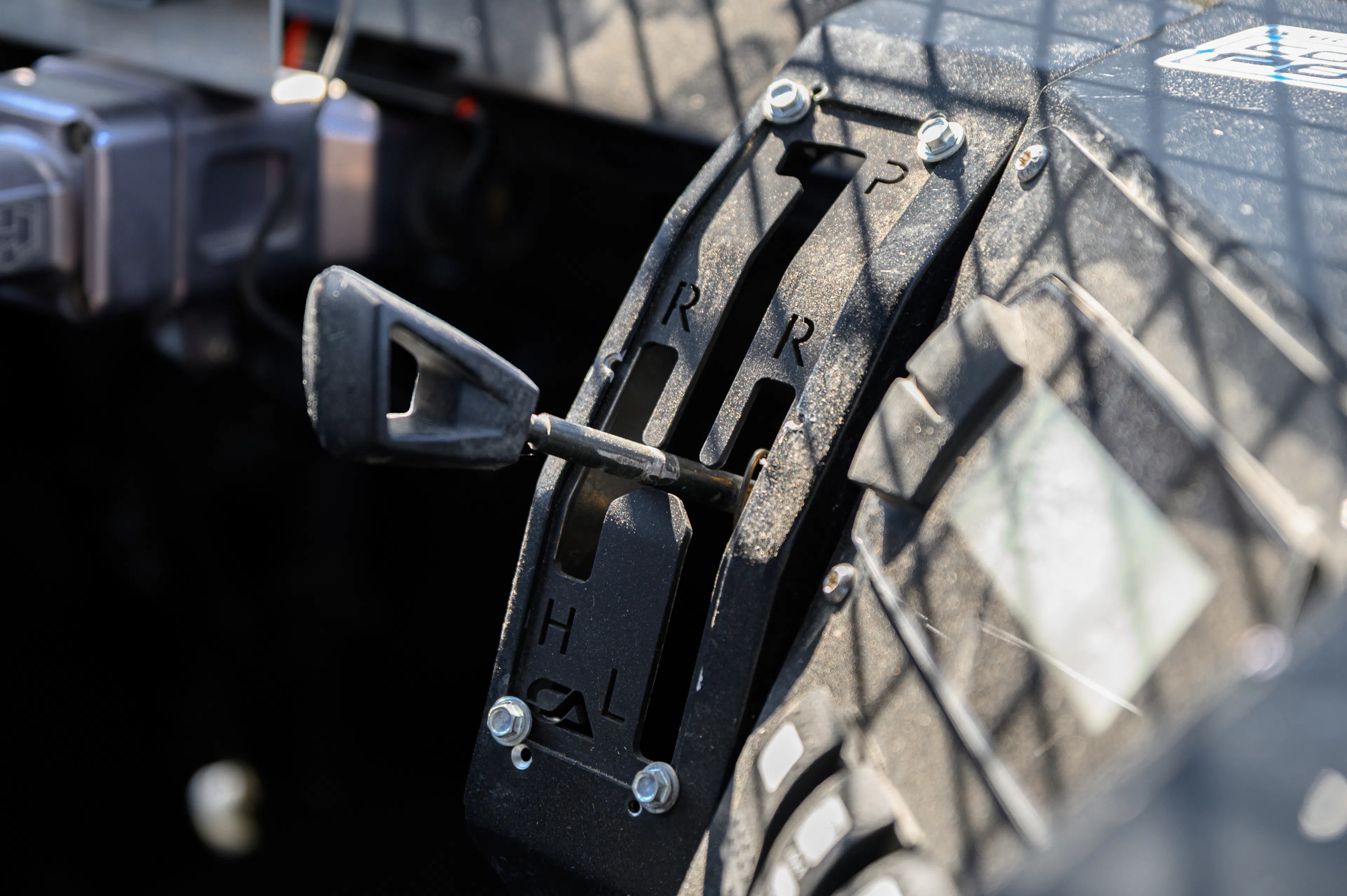 2024 Can-Am Maverick X3 Gray Leadbetter Race Car interior shifter gate