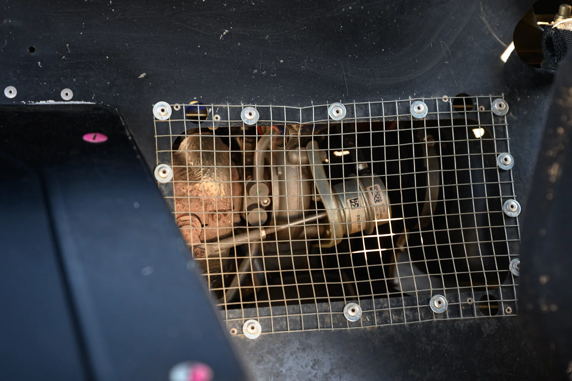 2024 Can-Am Maverick X3 Gray Leadbetter Race Car interior turbo detail close