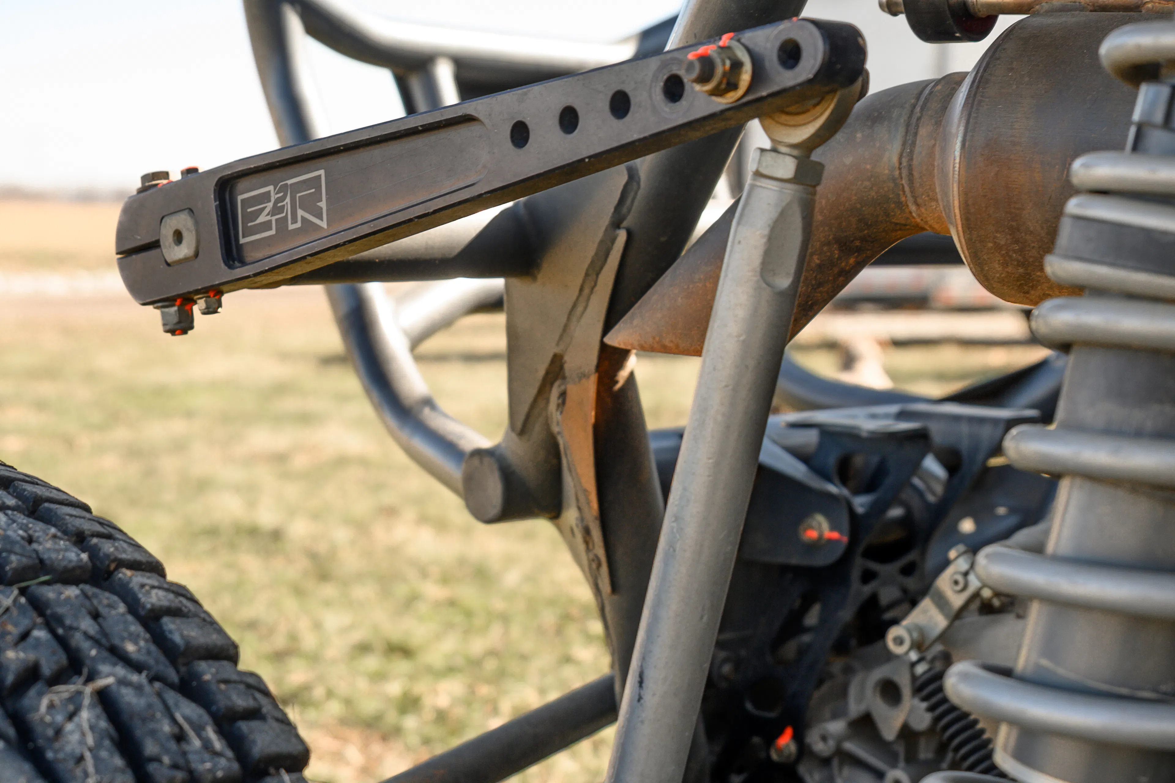 2024 Can-Am Maverick X3 Gray Leadbetter Race Car exterior detail swaybar link