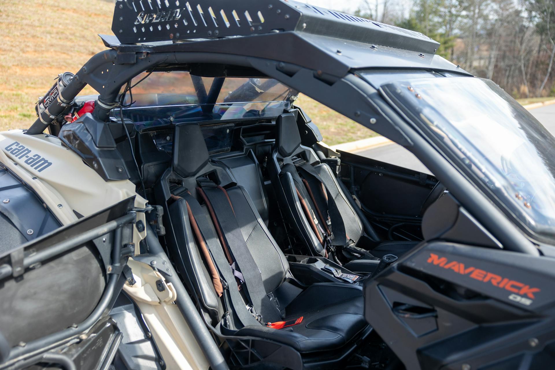 2023 Can-Am Maverick X3 DS Turbo RR interior passenger door open