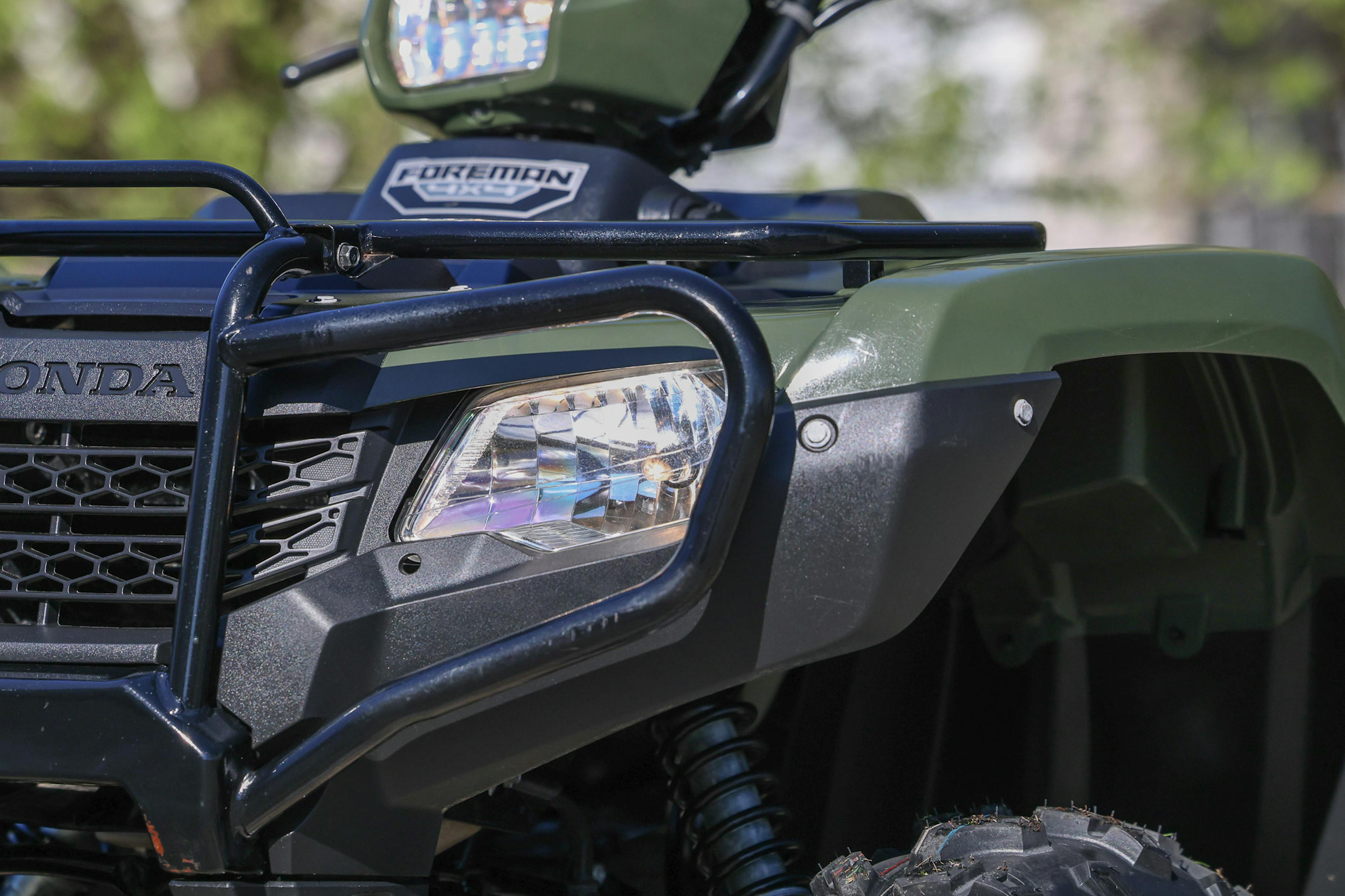 2017 Honda FourTrax Foreman 4x4 left headlight detail