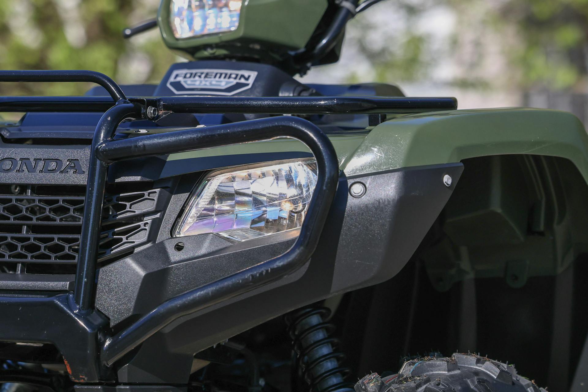 2017 Honda FourTrax Foreman 4x4 left headlight detail