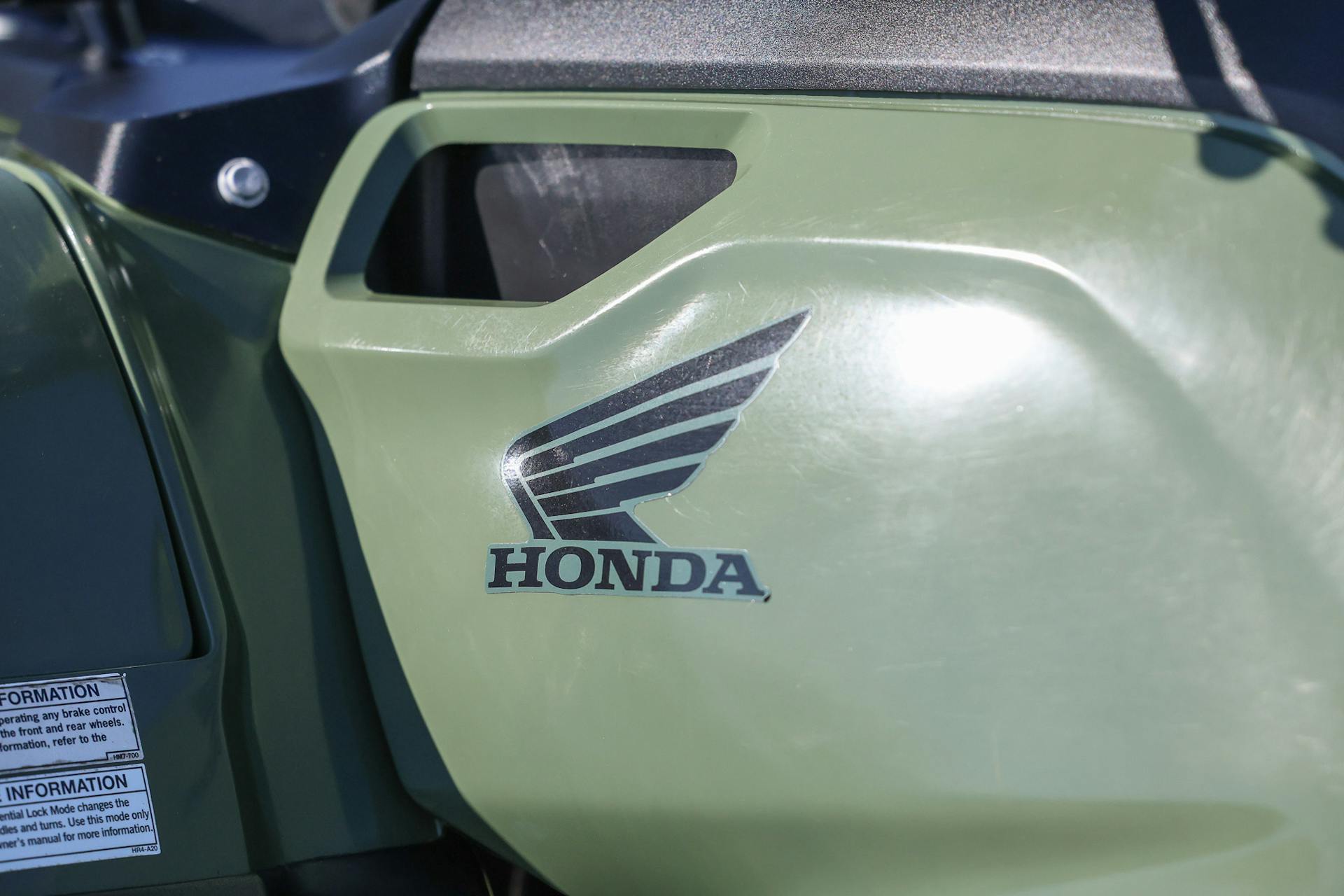 2017 Honda FourTrax Foreman 4x4 left side logo detail 