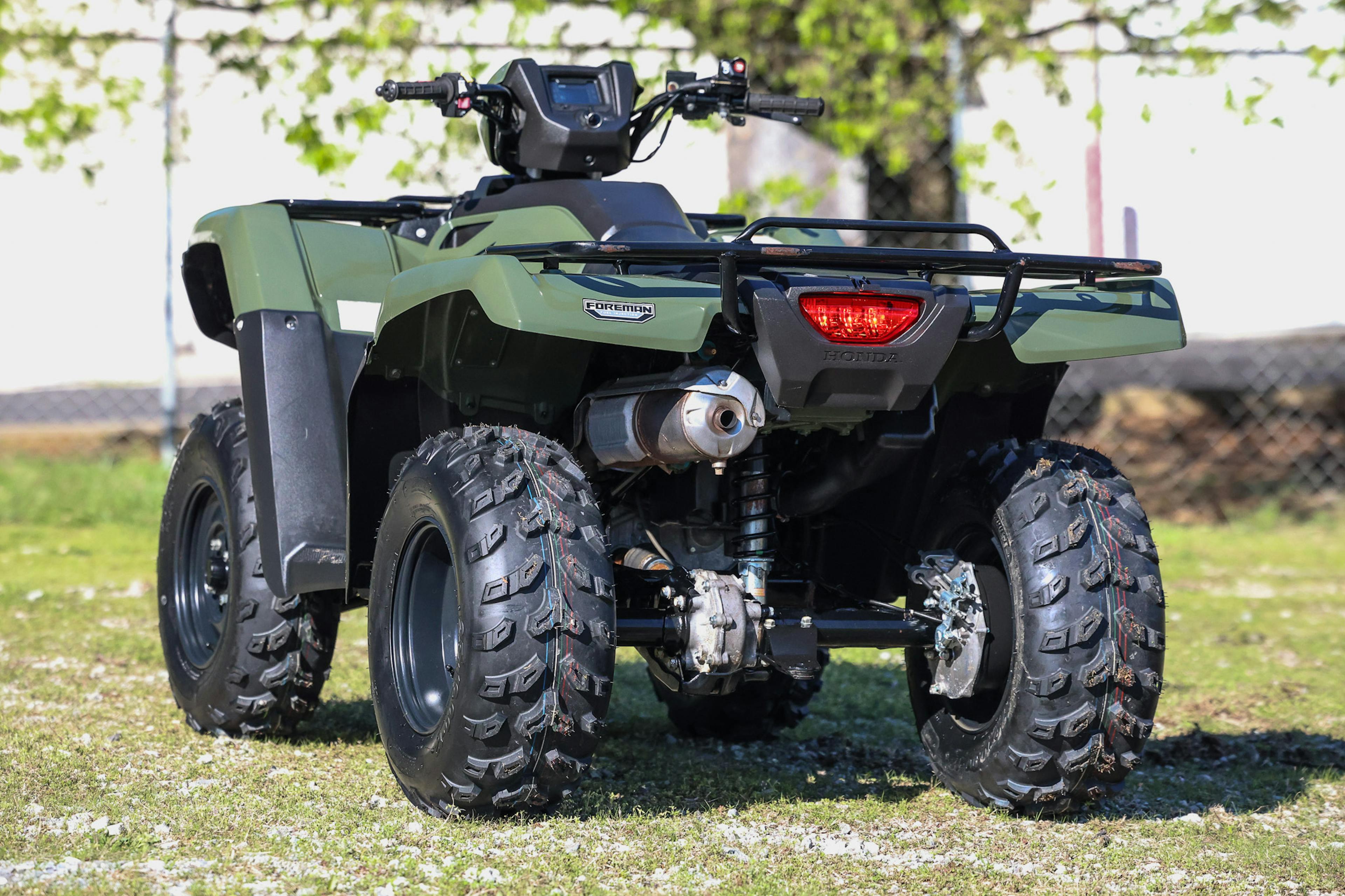 2017 Honda FourTrax Foreman 4x4 rear left 3/4 steep