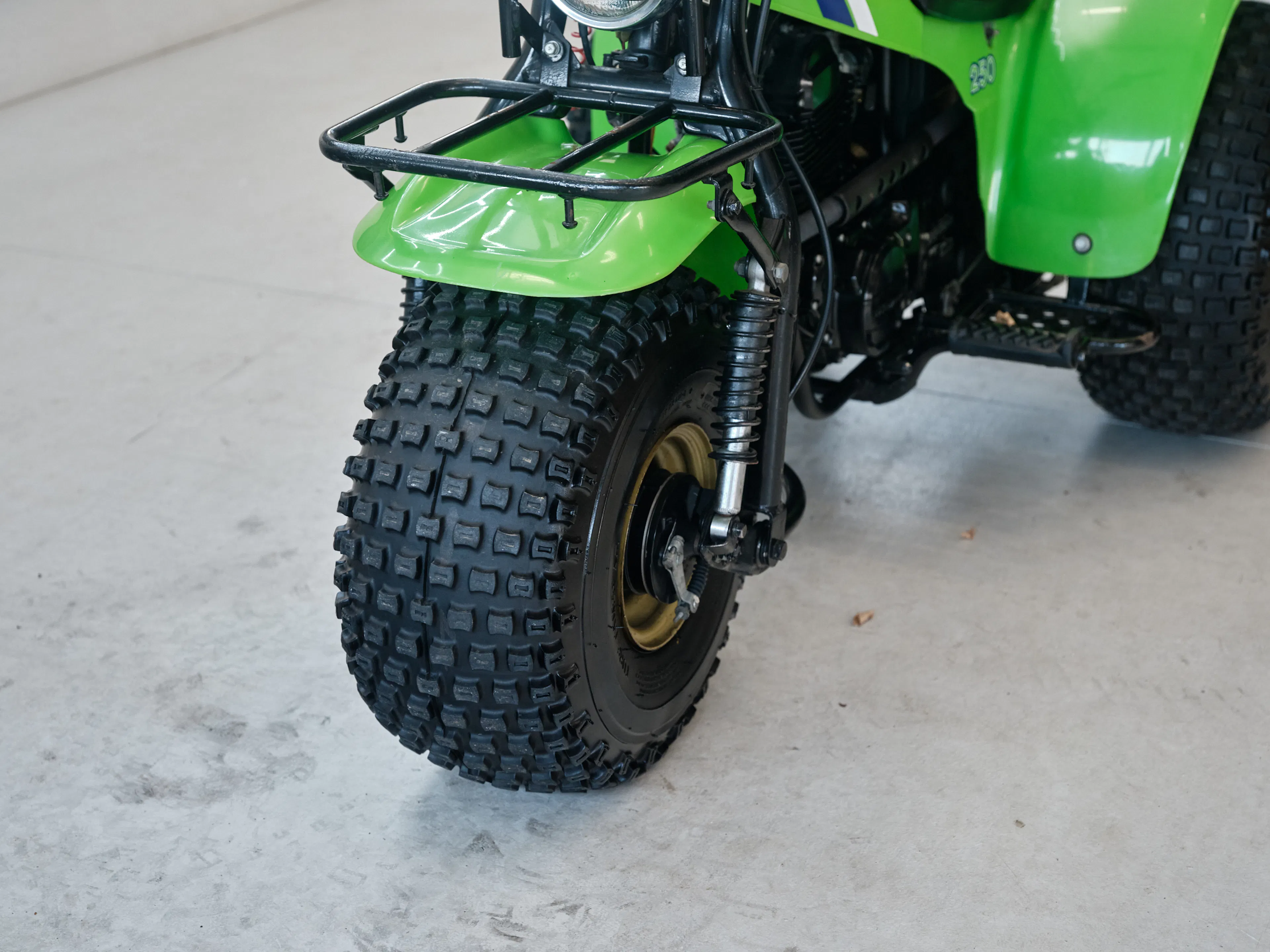 1985 Kawasaki KLT 250 front tire wide 3/4