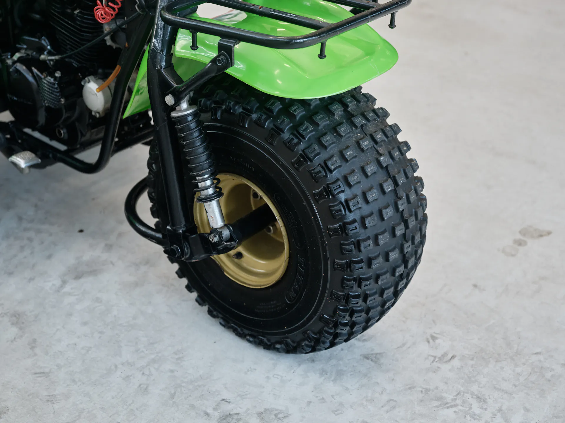 1985 Kawasaki KLT 250 front tire right 3/4