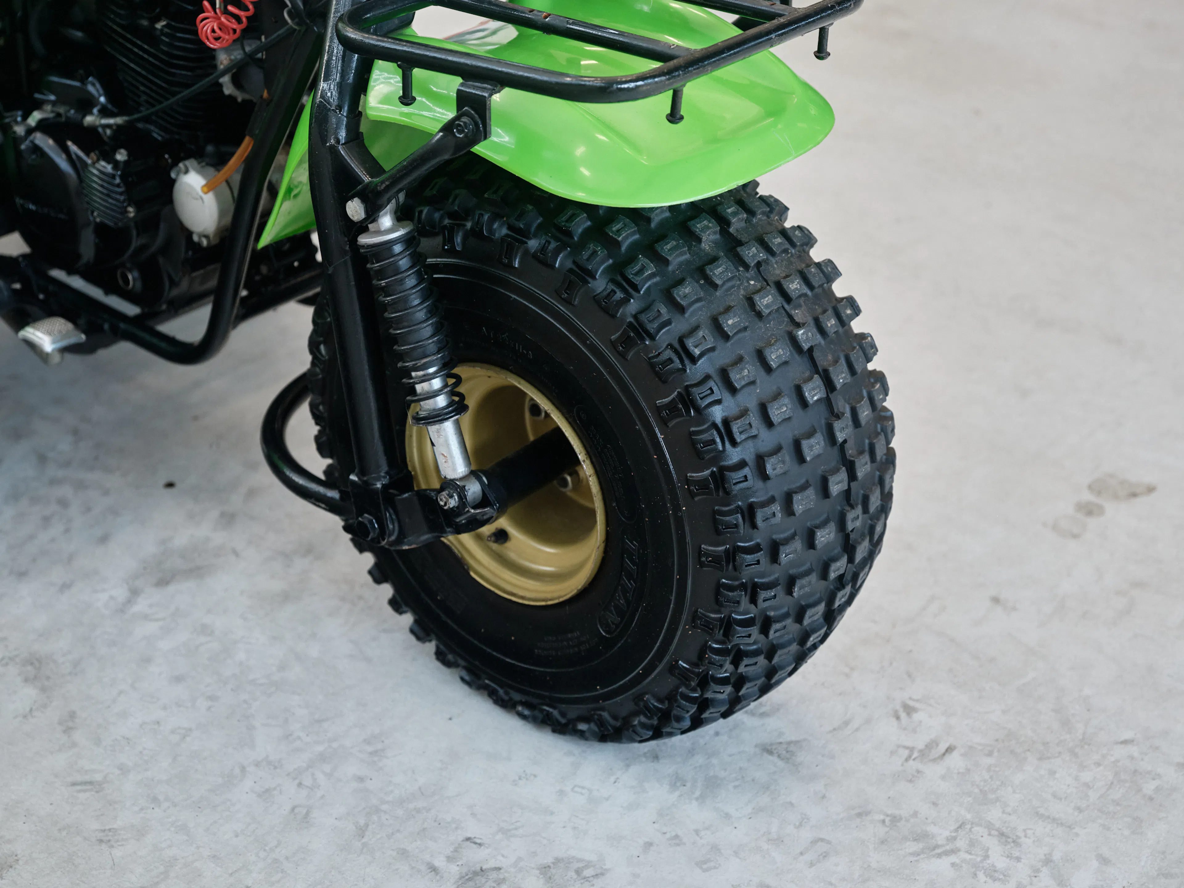 1985 Kawasaki KLT 250 front tire right 3/4