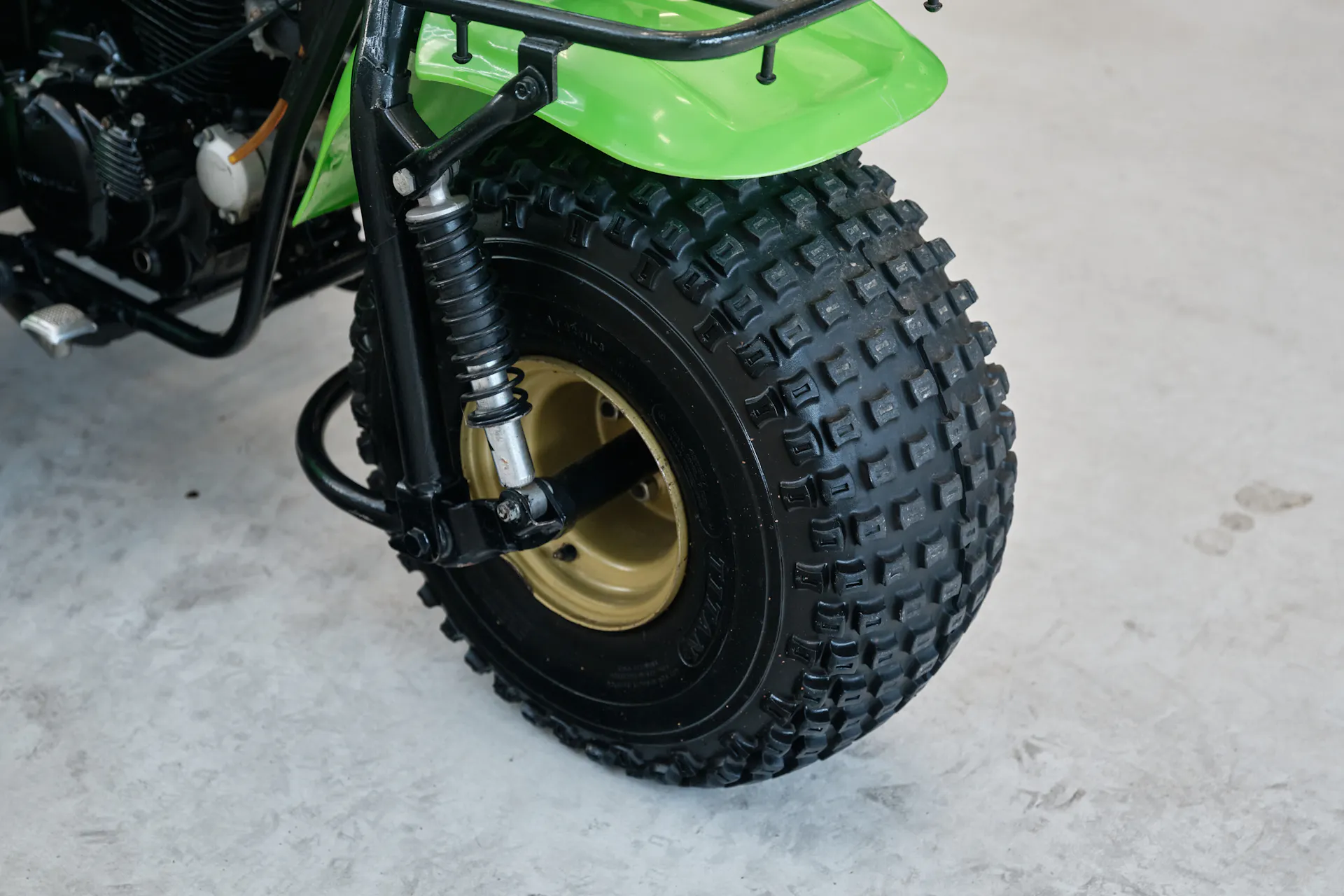 1985 Kawasaki KLT 250 front tire right 3/4