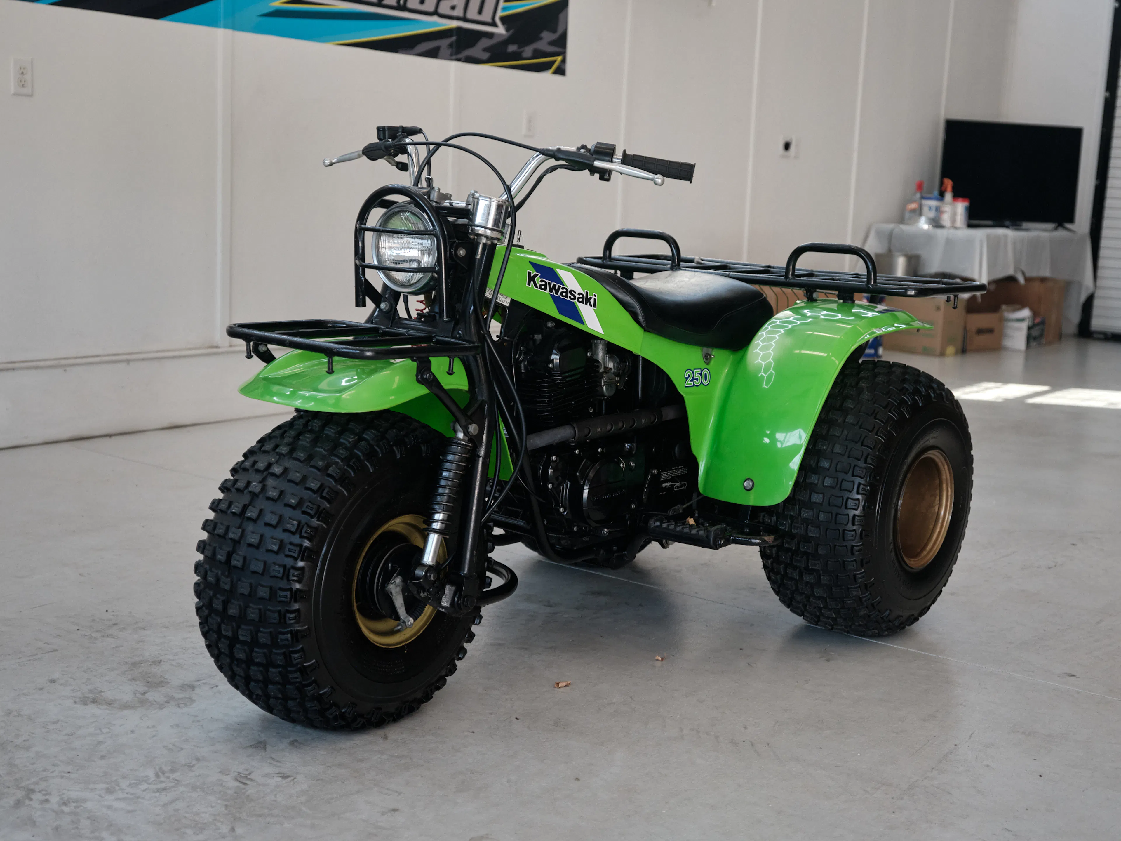 1985 Kawasaki KLT 250 front left 3/4