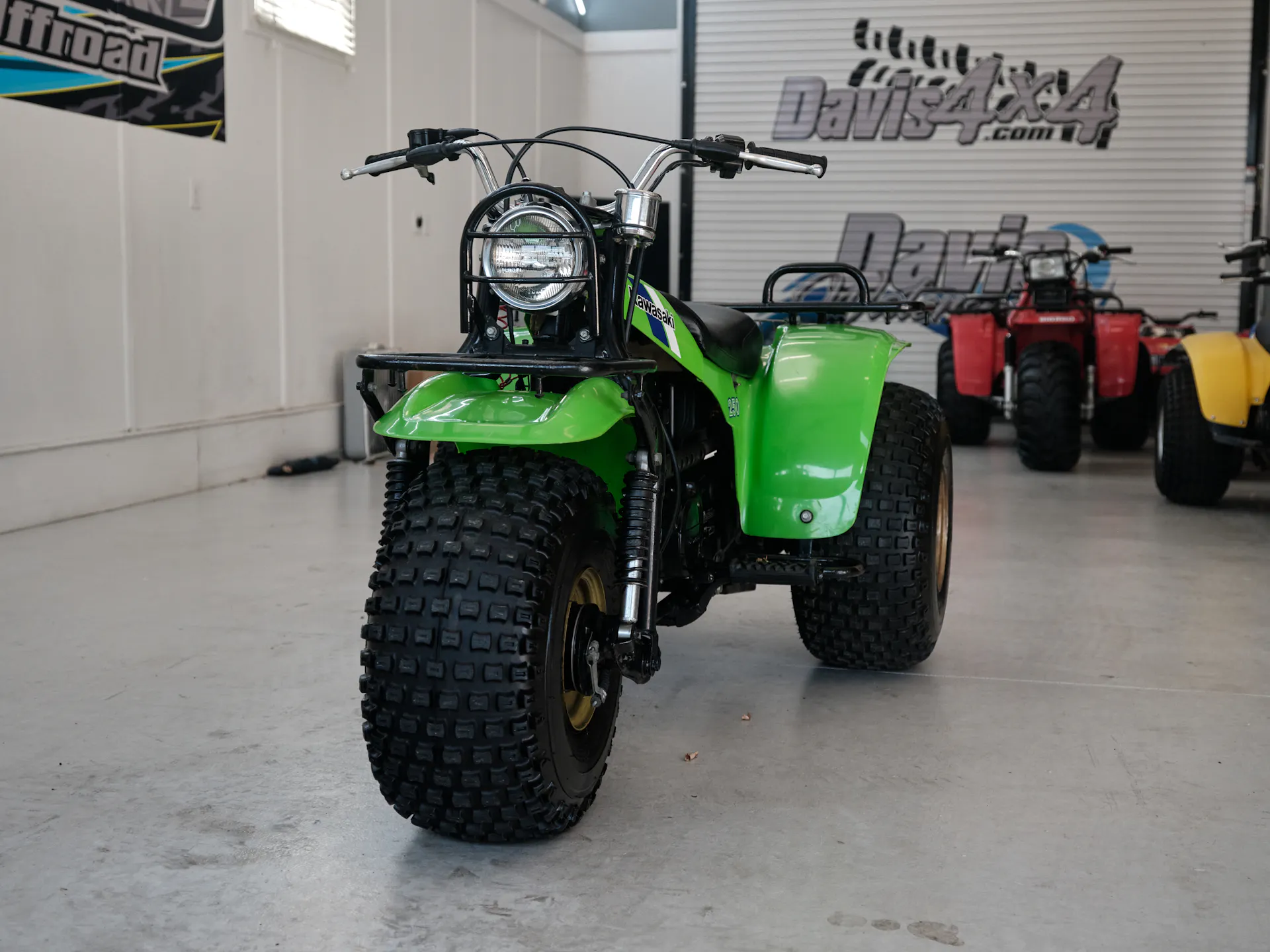 1985 Kawasaki KLT 250 front 3/4 narrow