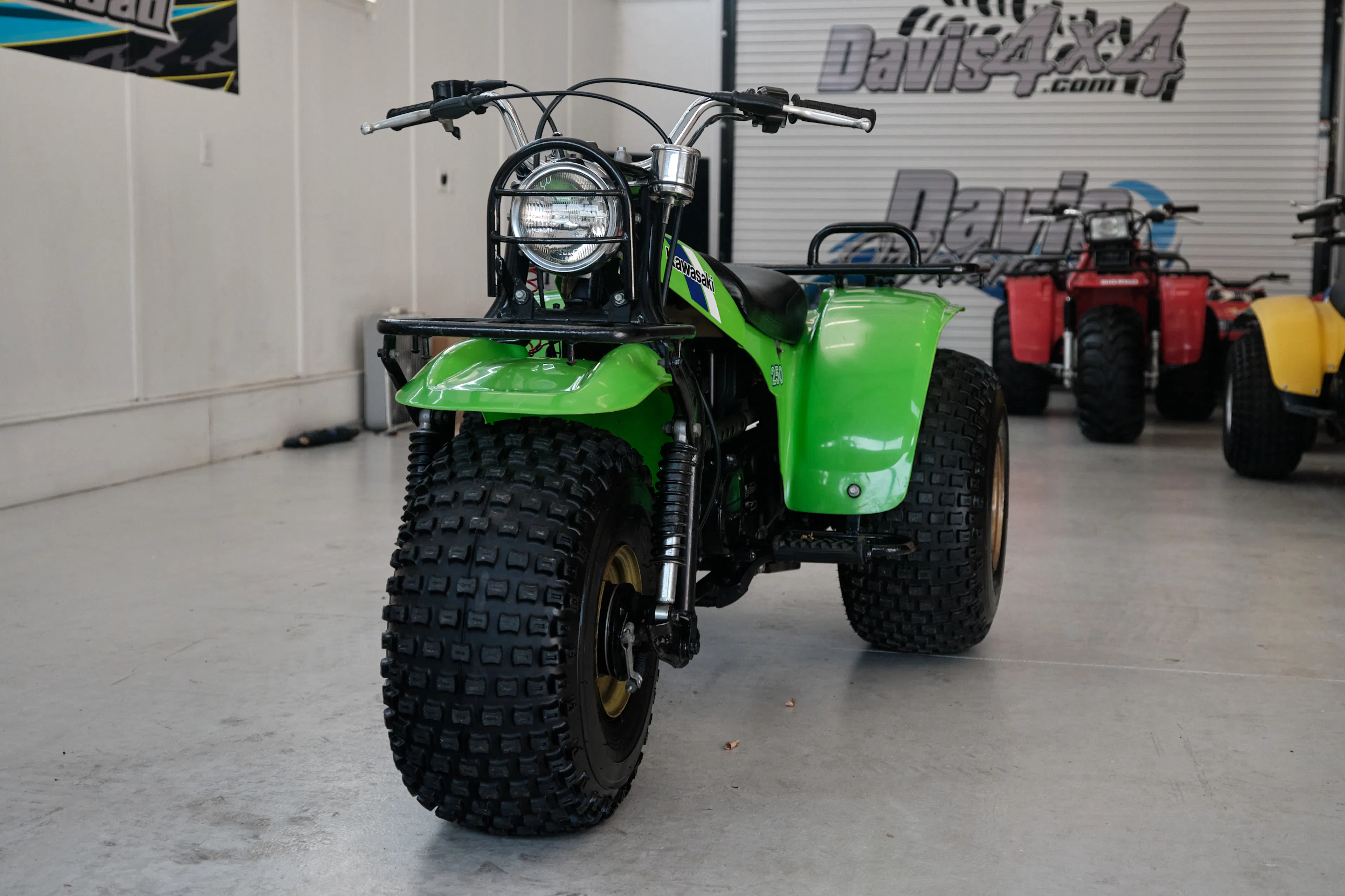 1985 Kawasaki KLT 250 front 3/4 narrow