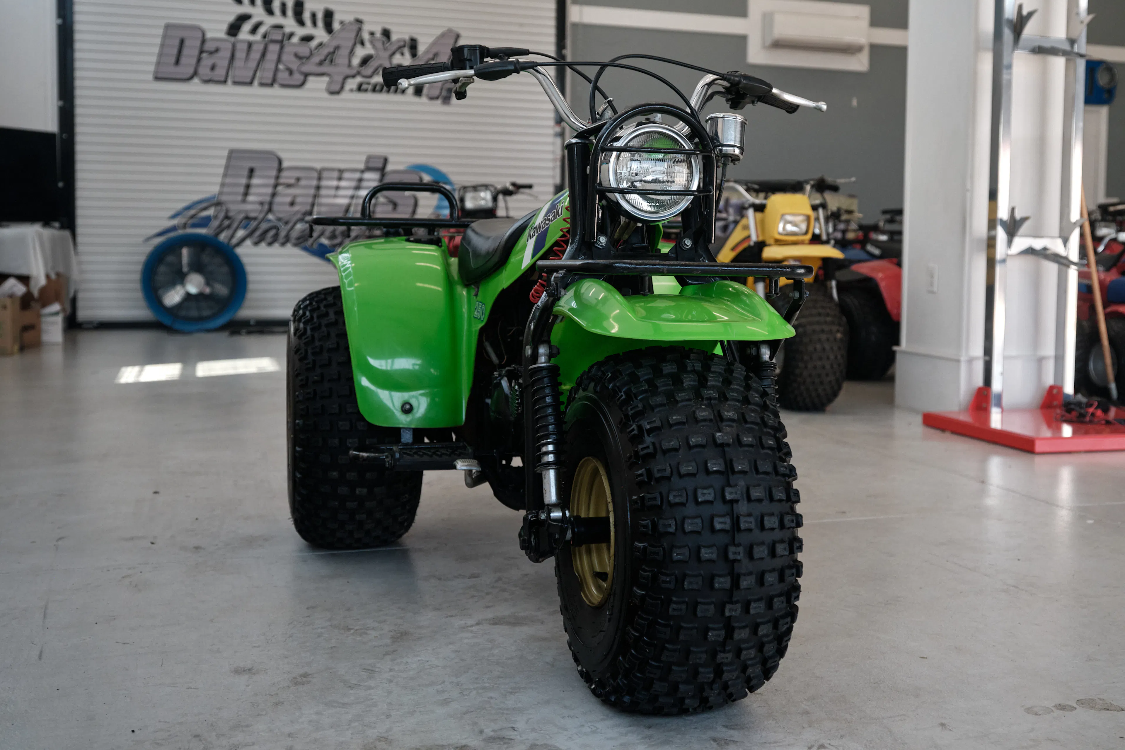 1985 Kawasaki KLT 250 right front 3/4 narrow