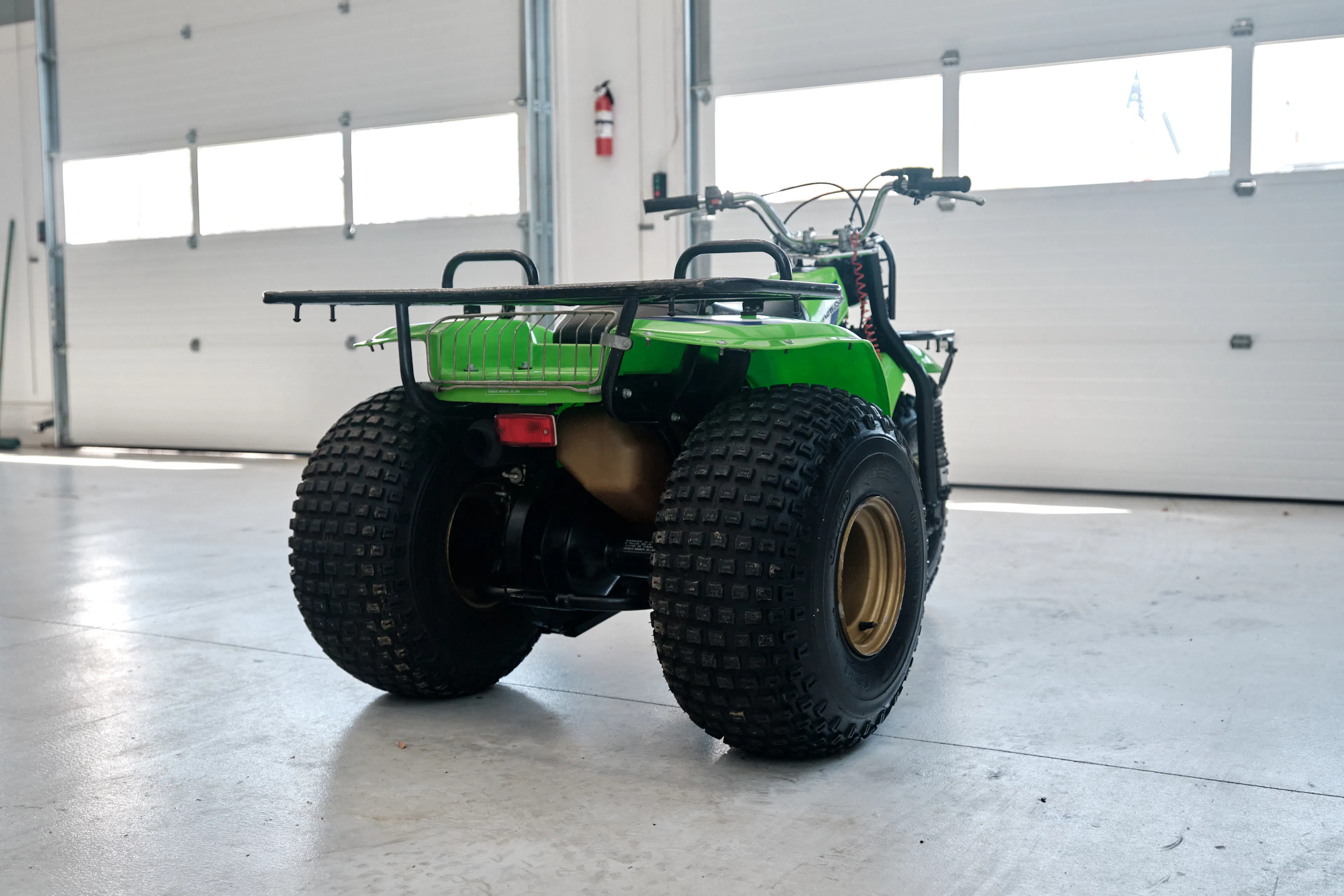 1985 Kawasaki KLT 250 right rear 3/4 distance