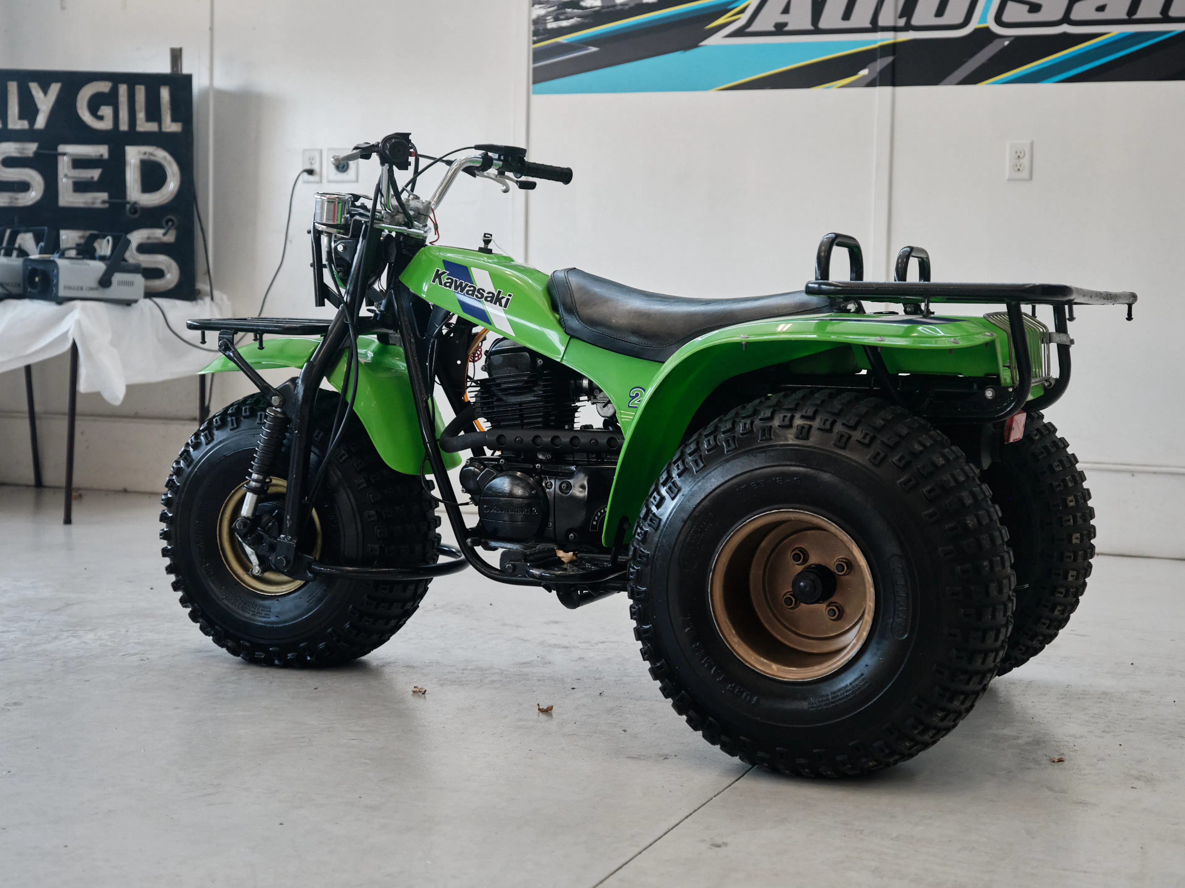 1985 Kawasaki KLT 250 left side rear 3/4