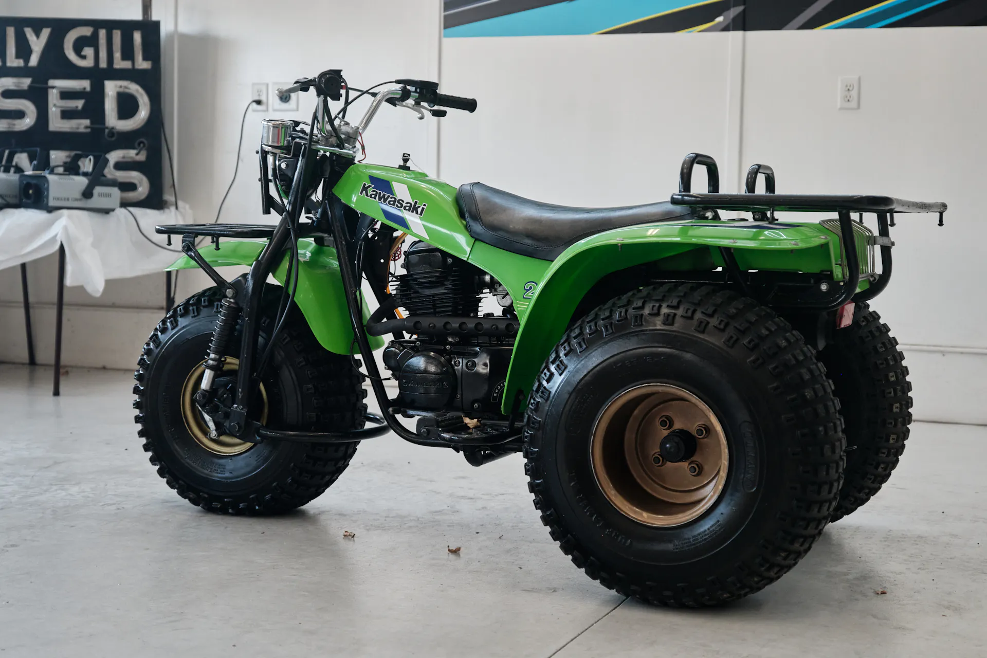 1985 Kawasaki KLT 250 left side rear 3/4