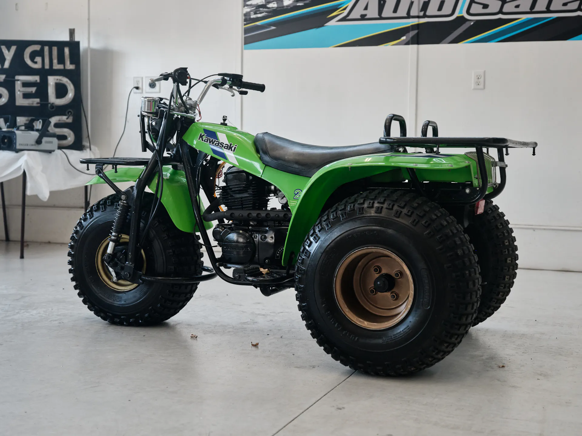 1985 Kawasaki KLT 250 left rear 3/4