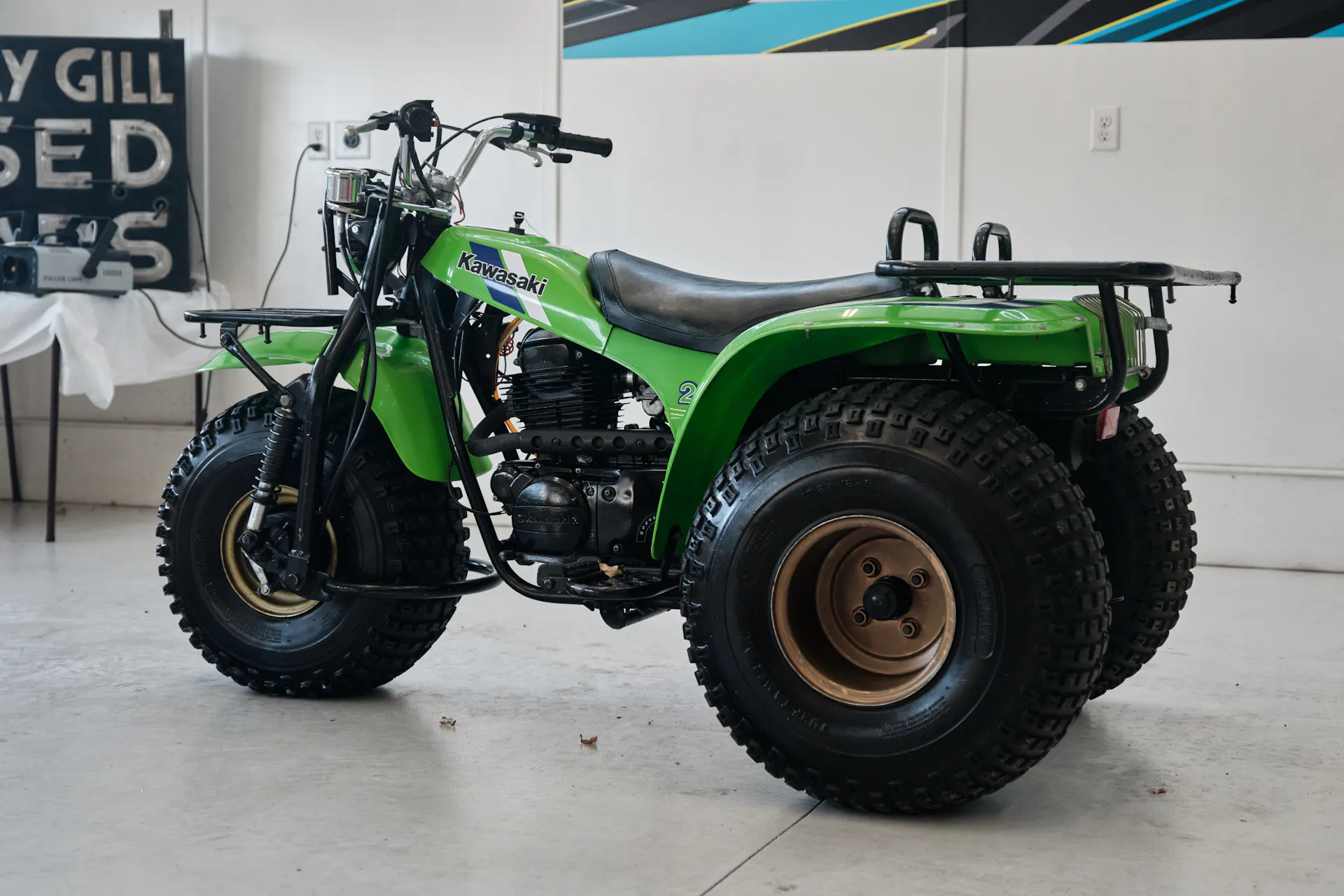 1985 Kawasaki KLT 250 left rear 3/4