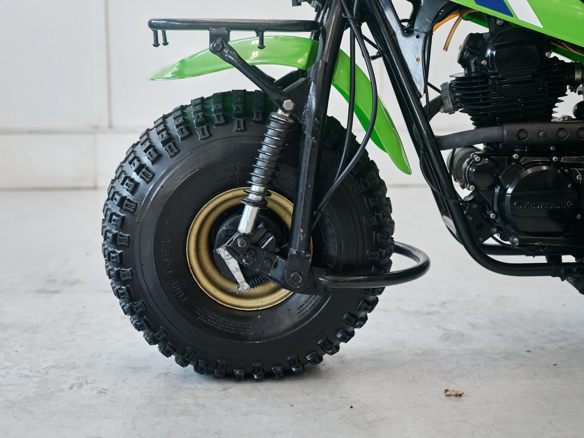 1985 Kawasaki KLT 250 front tire side