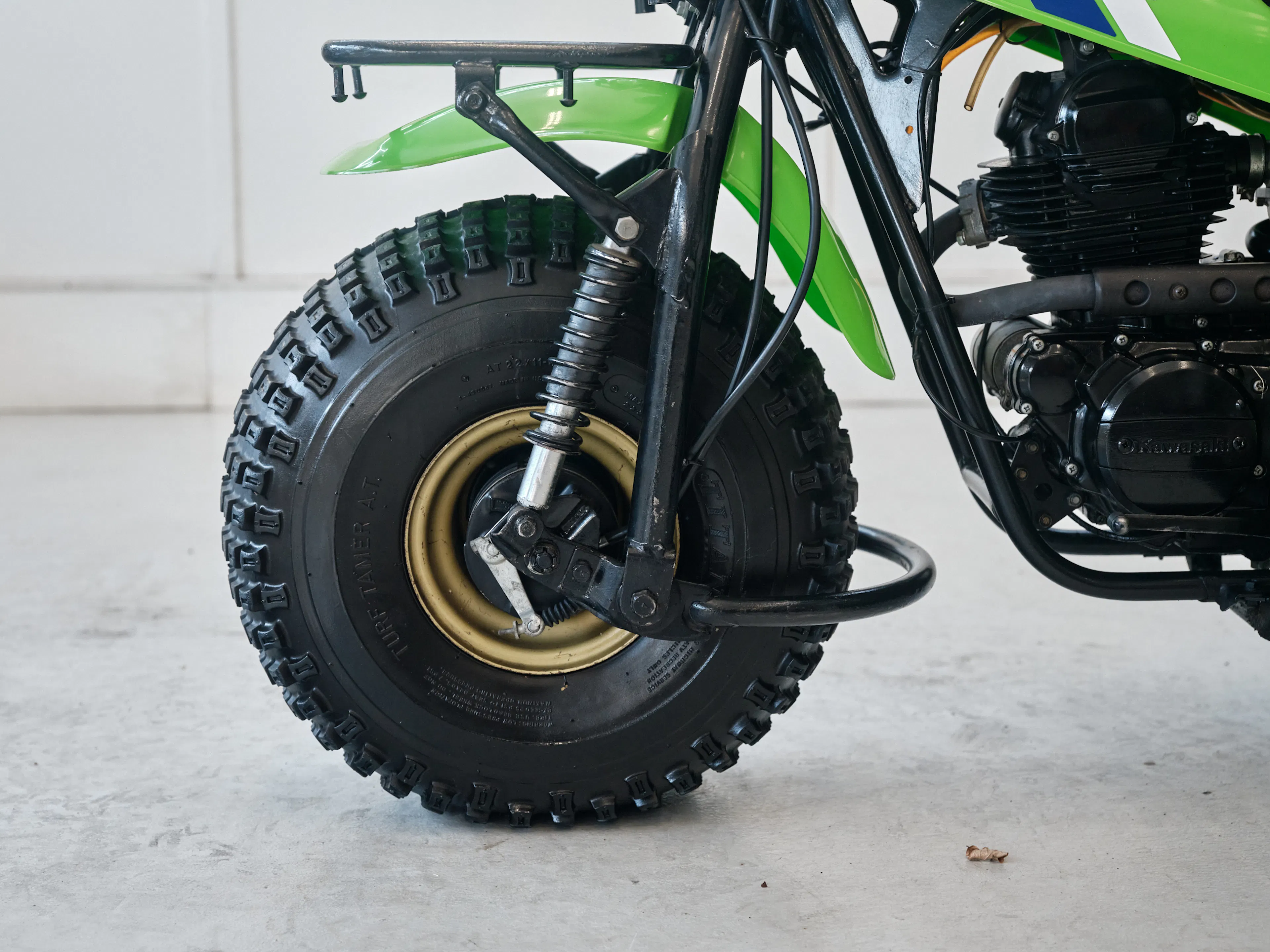 1985 Kawasaki KLT 250 front tire side