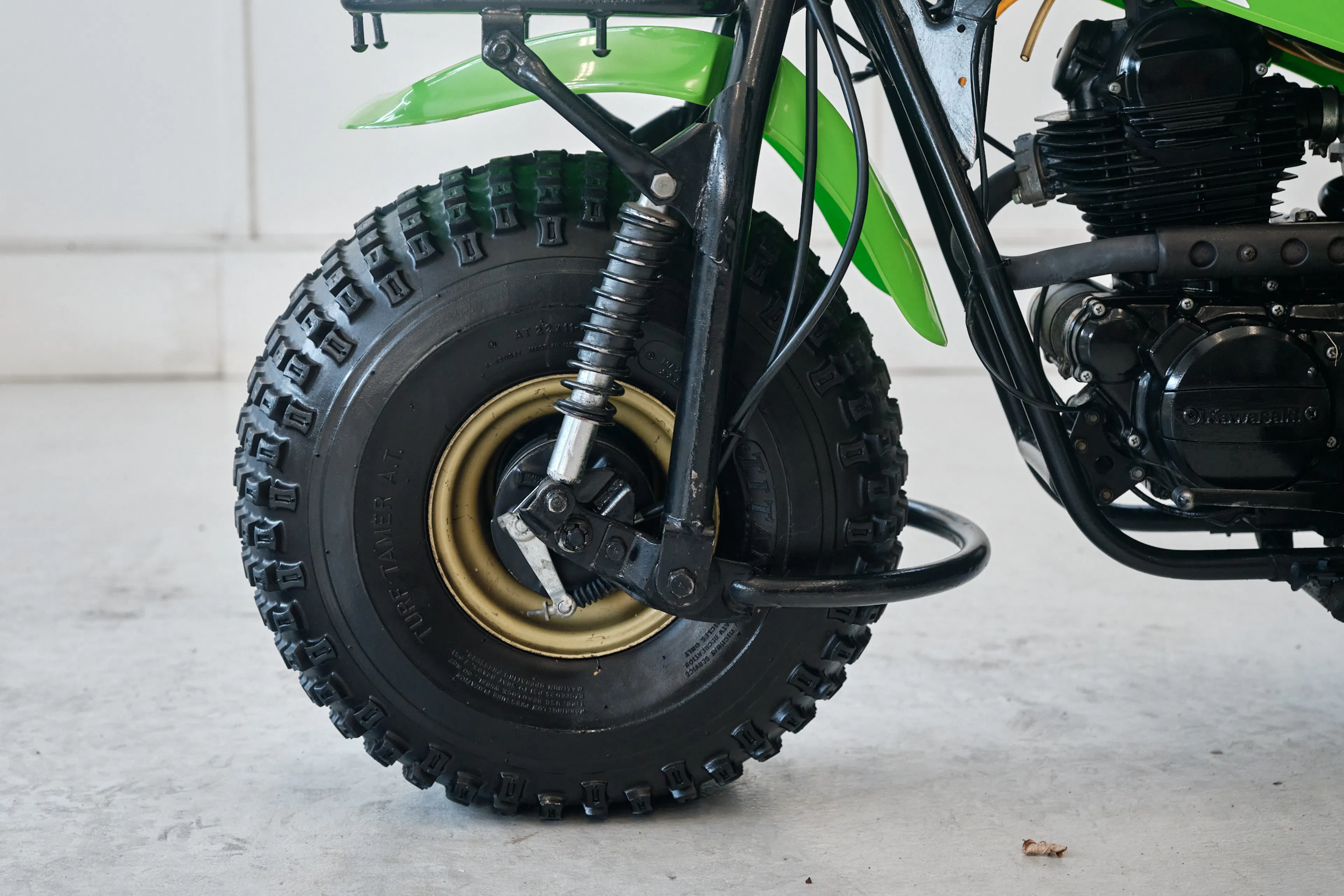 1985 Kawasaki KLT 250 front tire side