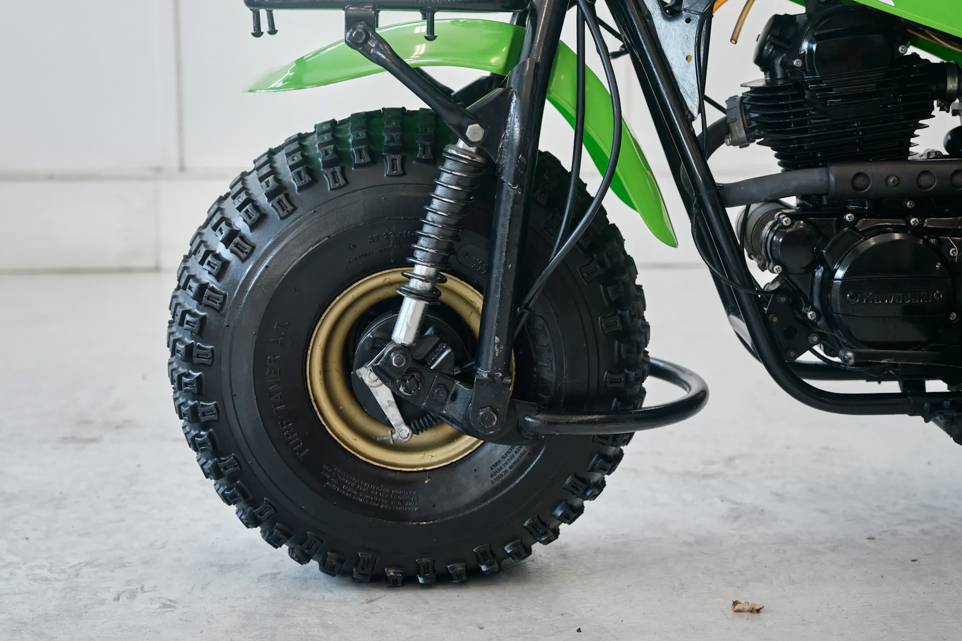 1985 Kawasaki KLT 250 front tire side