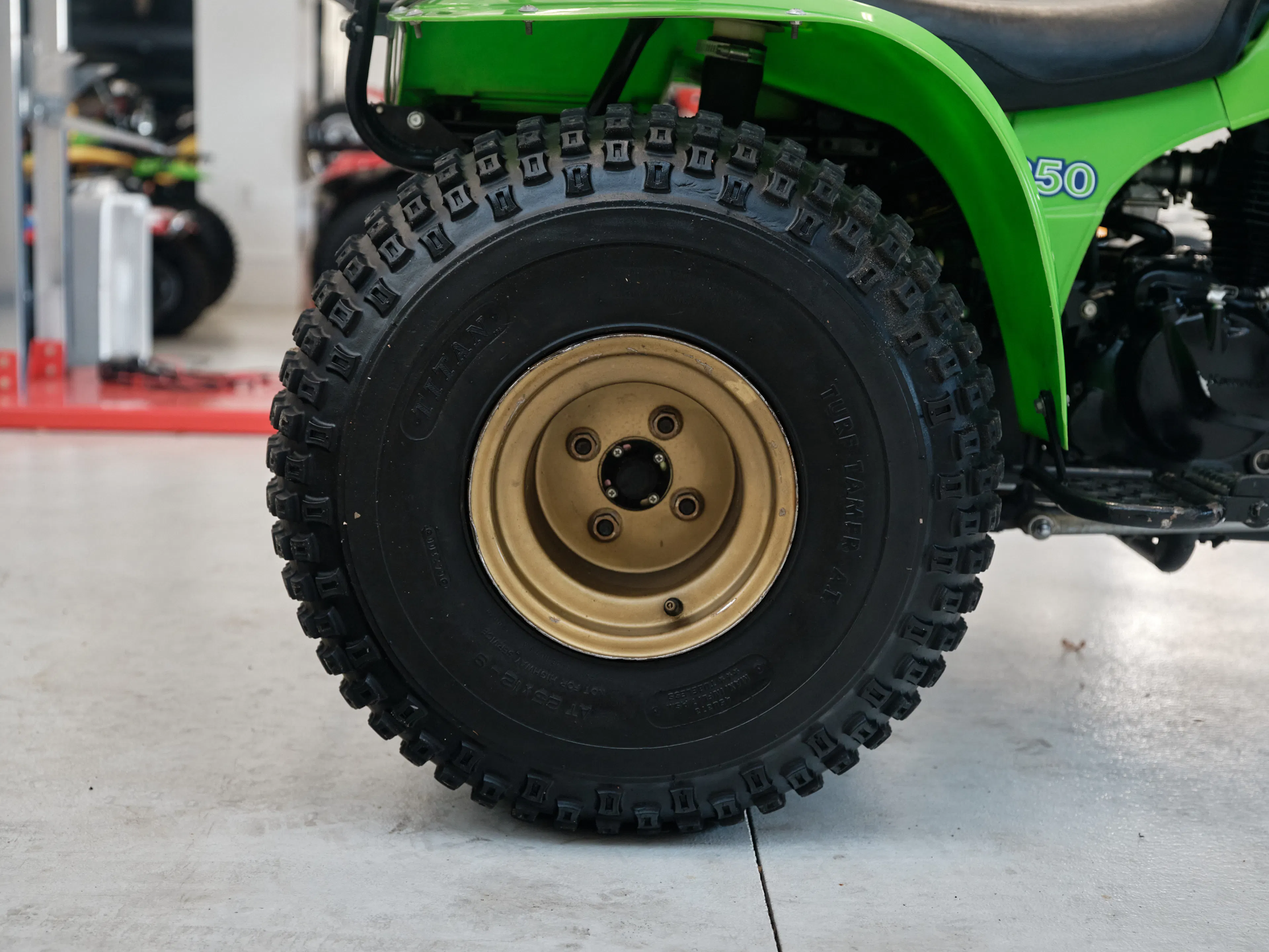 1985 Kawasaki KLT 250 right rear tire side
