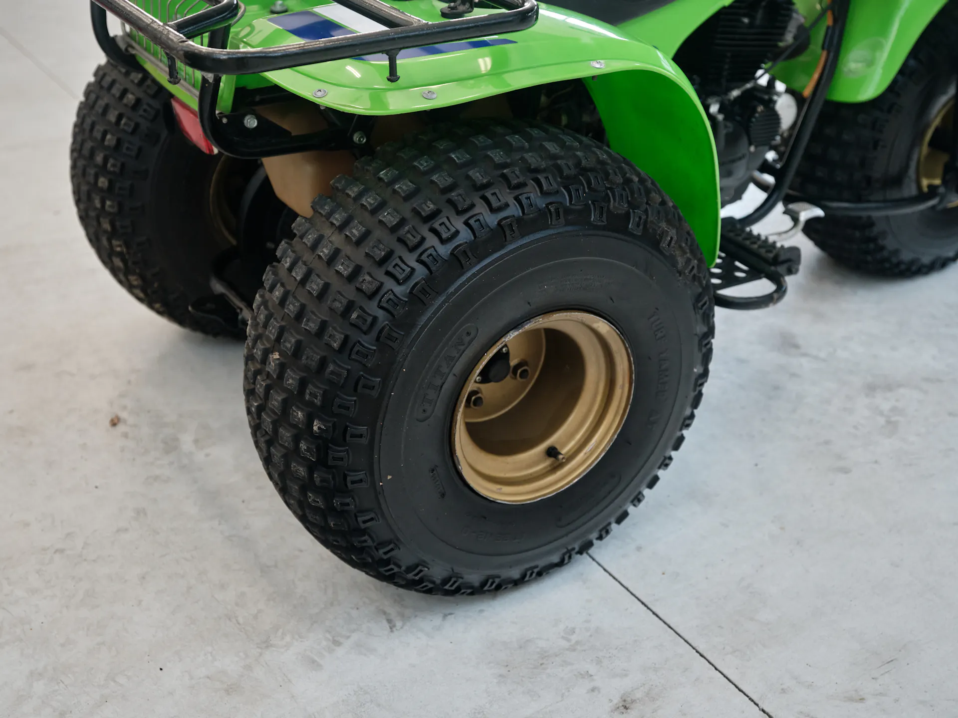 1985 Kawasaki KLT 250 right rear tire high 3/4