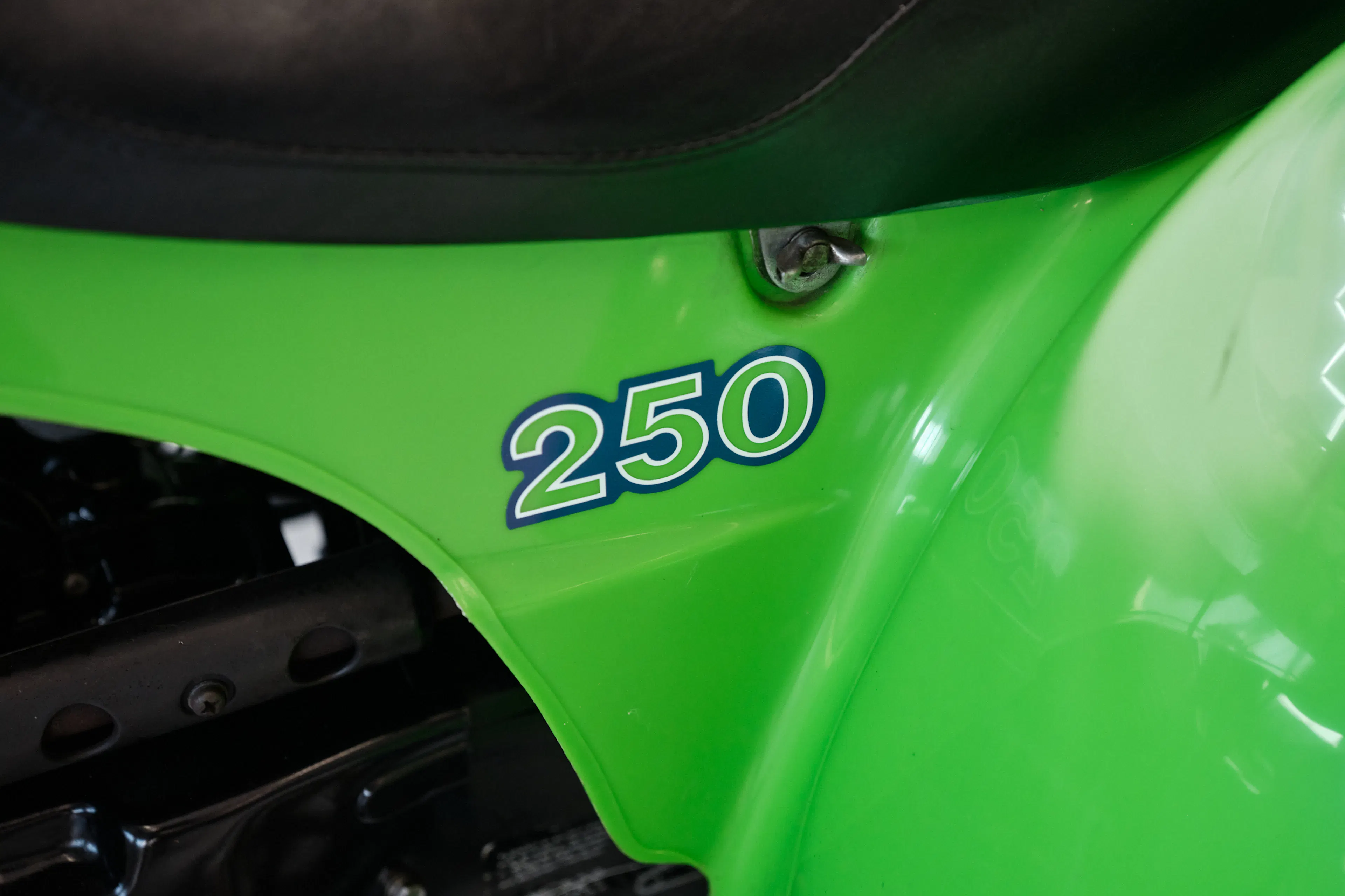 1985 Kawasaki KLT 250 left side 250 sticker