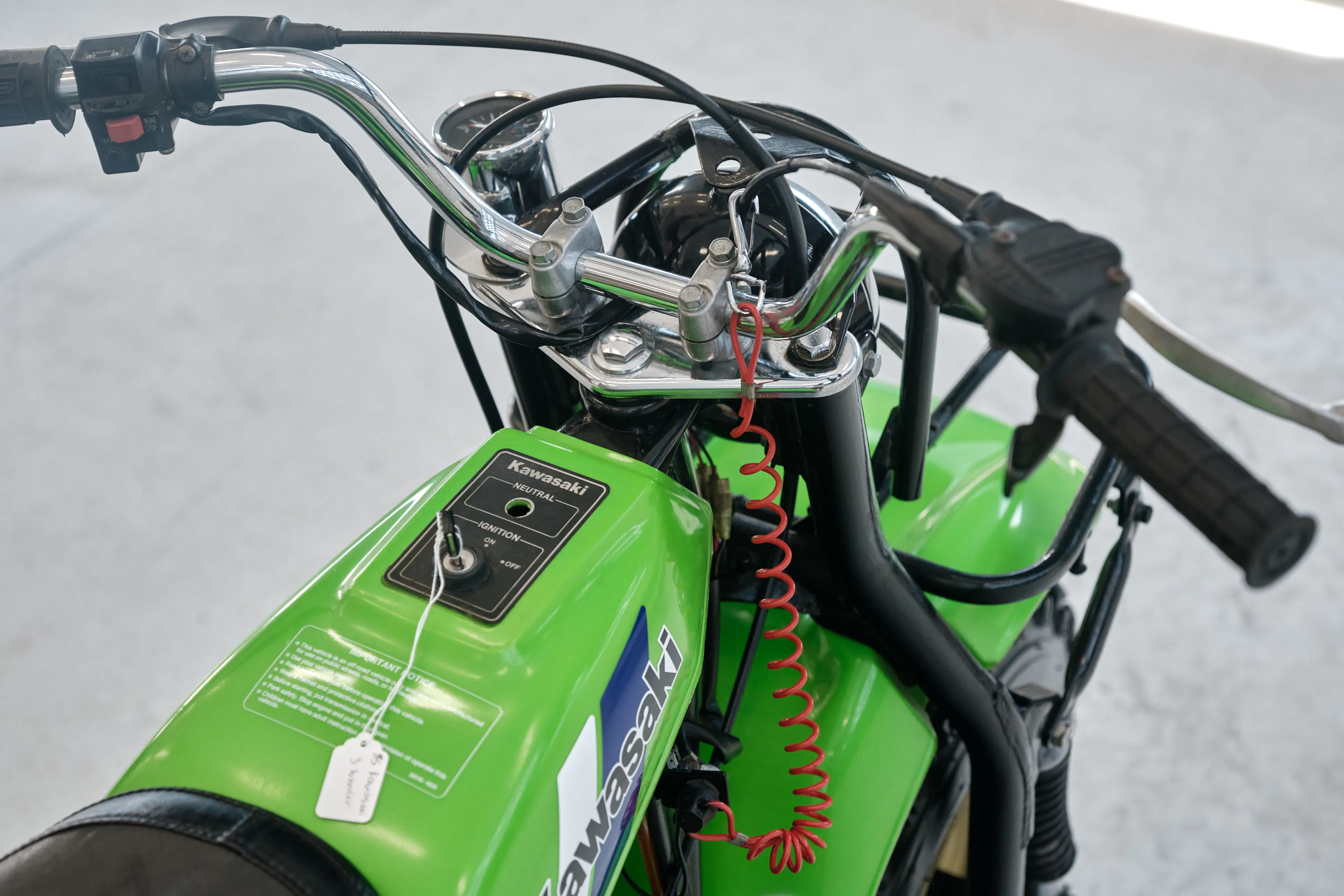1985 Kawasaki KLT 250 right side cockpit