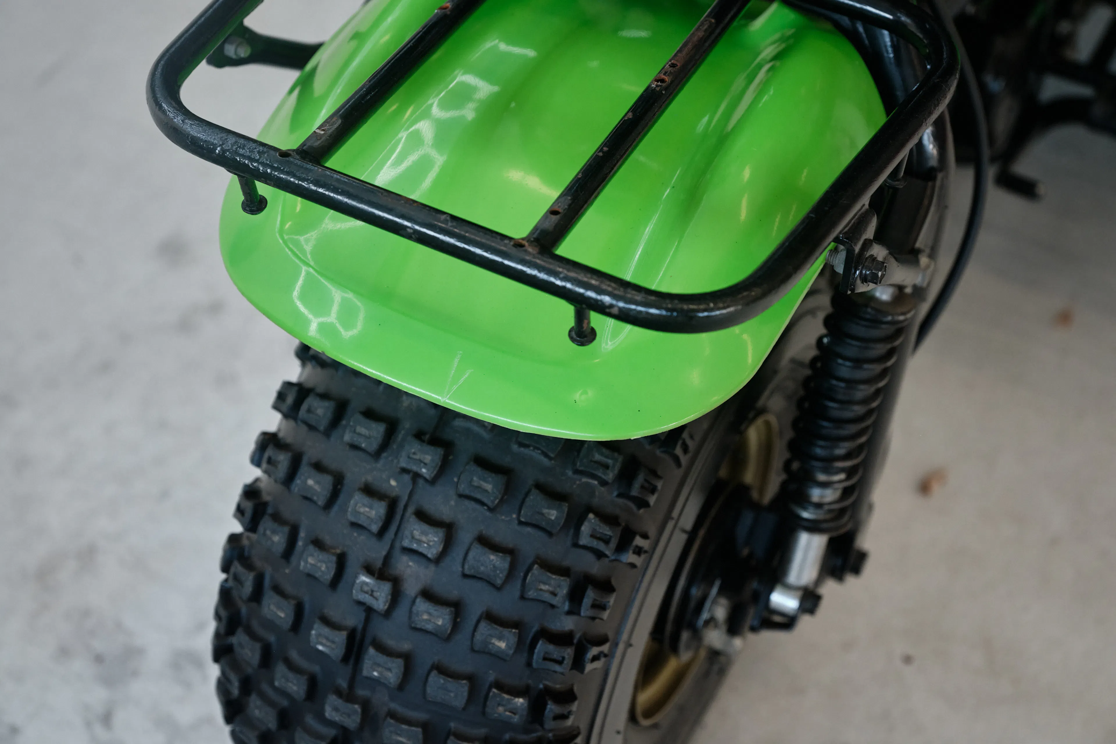 1985 Kawasaki KLT 250 front rack close