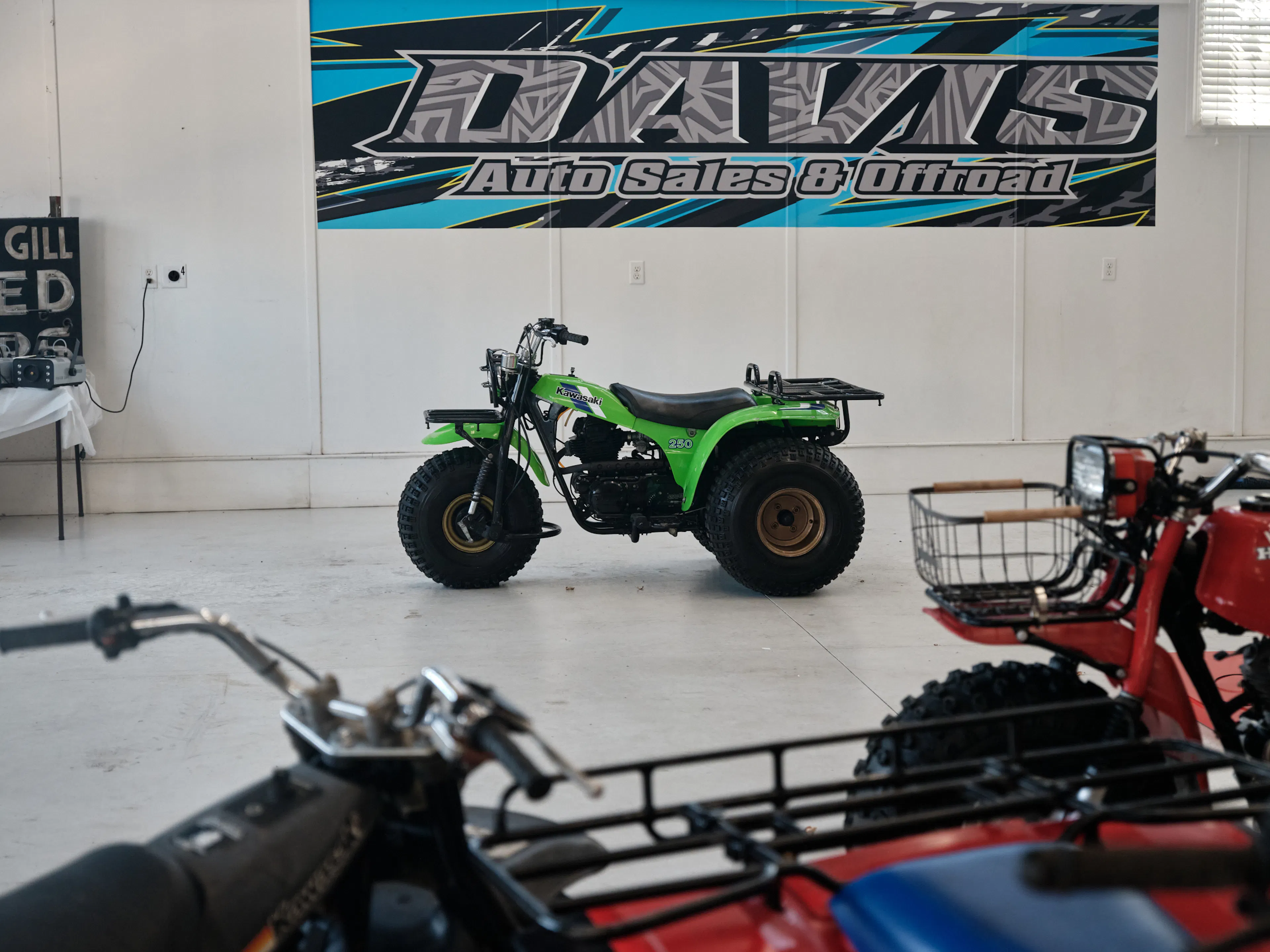 1985 Kawasaki KLT 250 wide angle