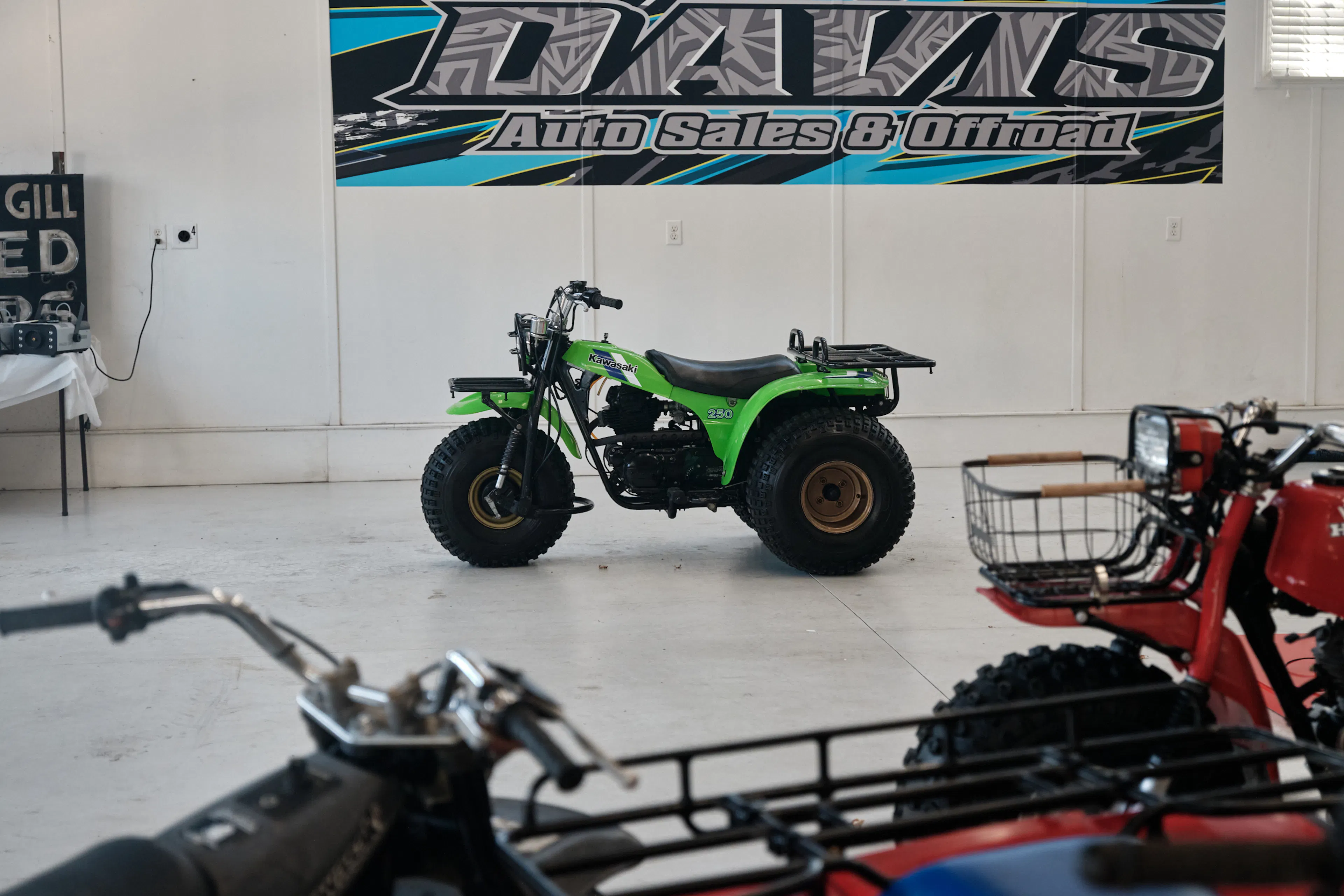 1985 Kawasaki KLT 250 wide angle