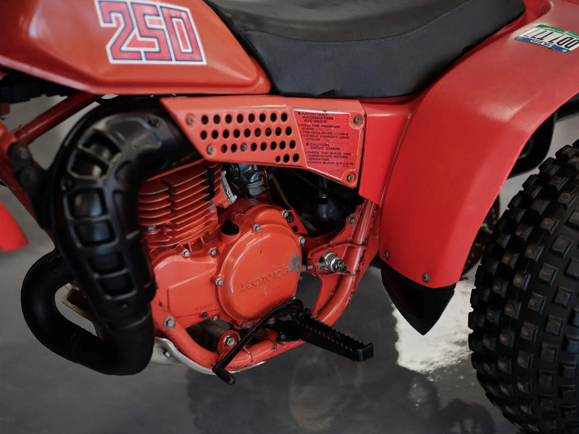 1982 Honda ATC 250R exhaust side front