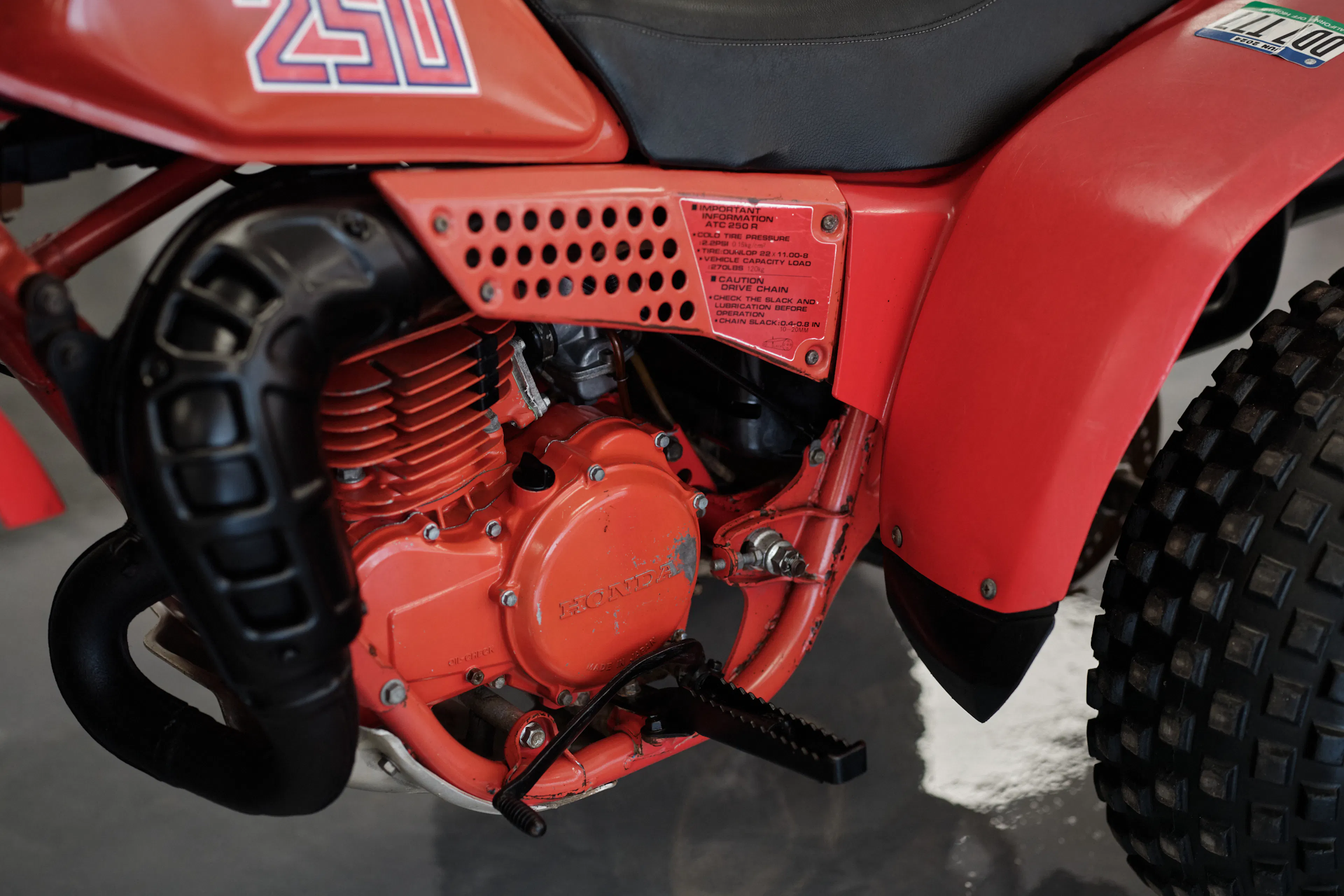 1982 Honda ATC 250R exhaust side front