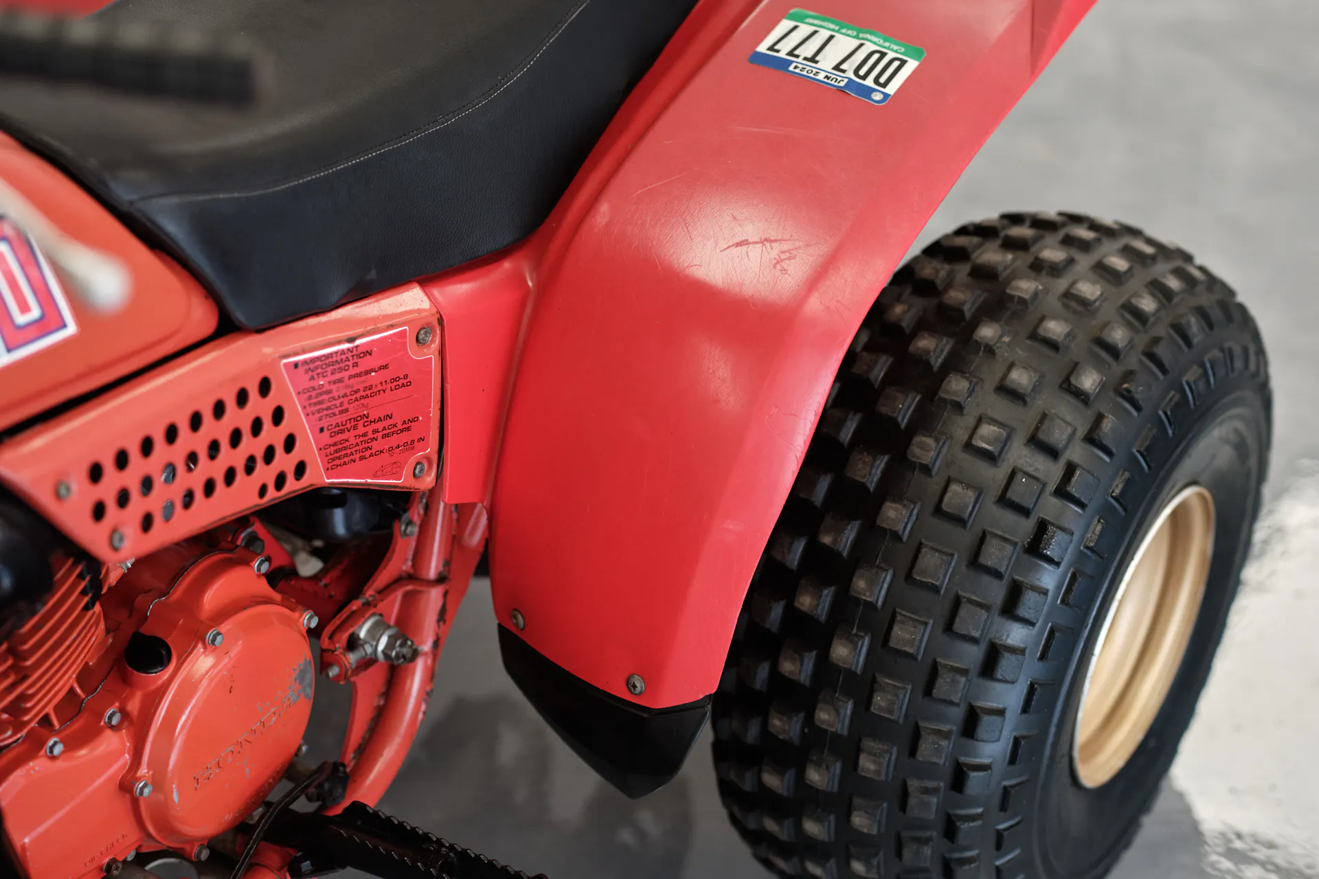 1982 Honda ATC 250R right rear tire high