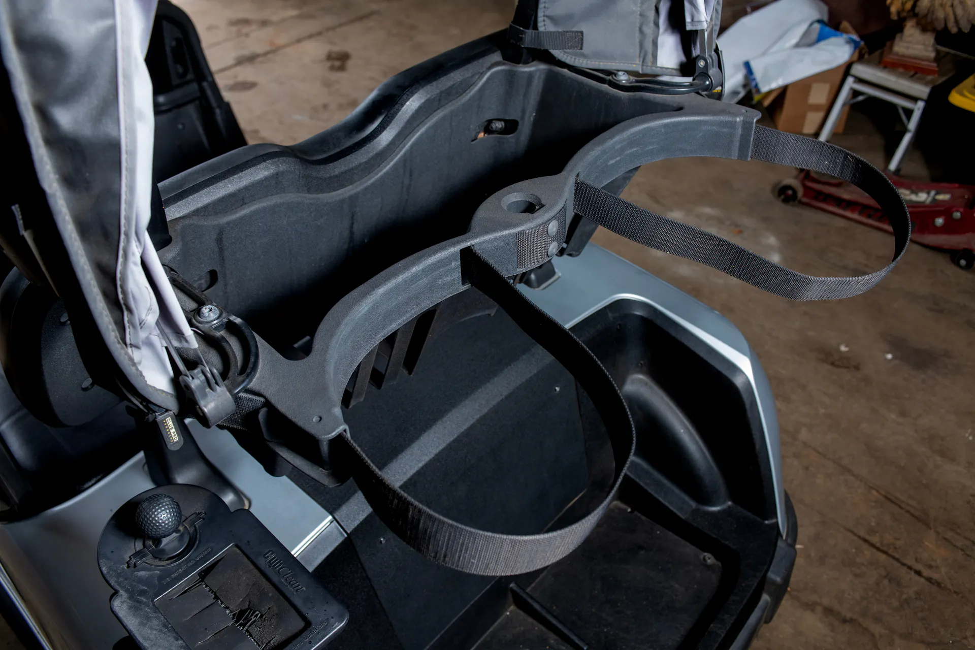 2020 E-Z-Go RXV Silver rear bag holder