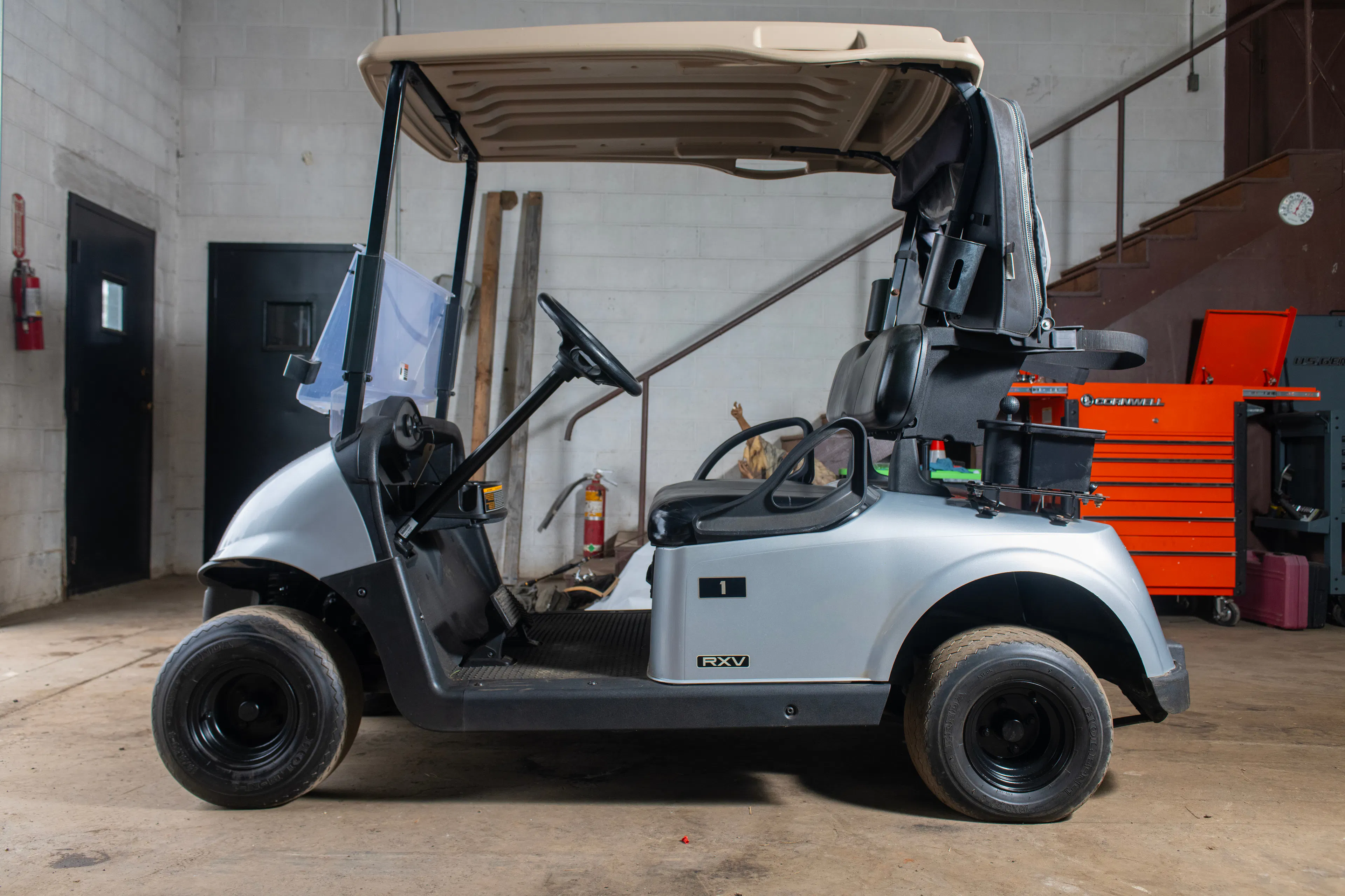 2020 E-Z-Go RXV Silver driver side