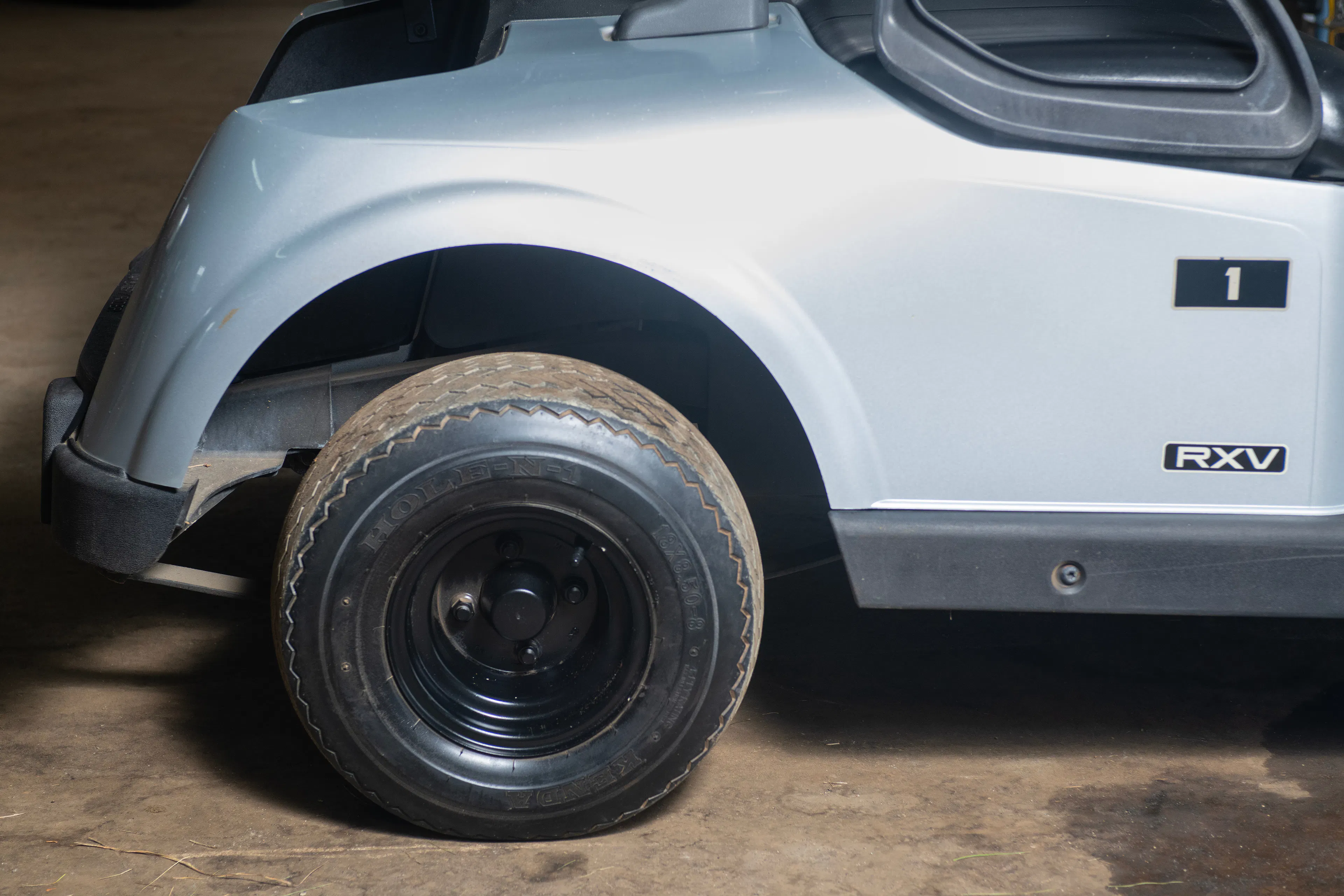 2020 E-Z-Go RXV Silver passenger rear tire