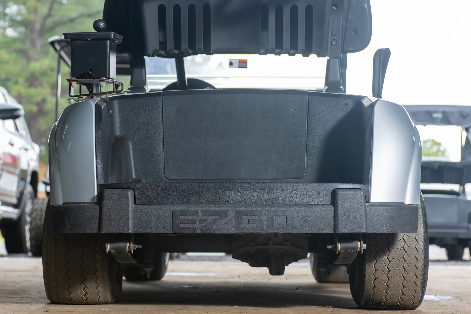 2020 E-Z-Go RXV Silver rear closeup