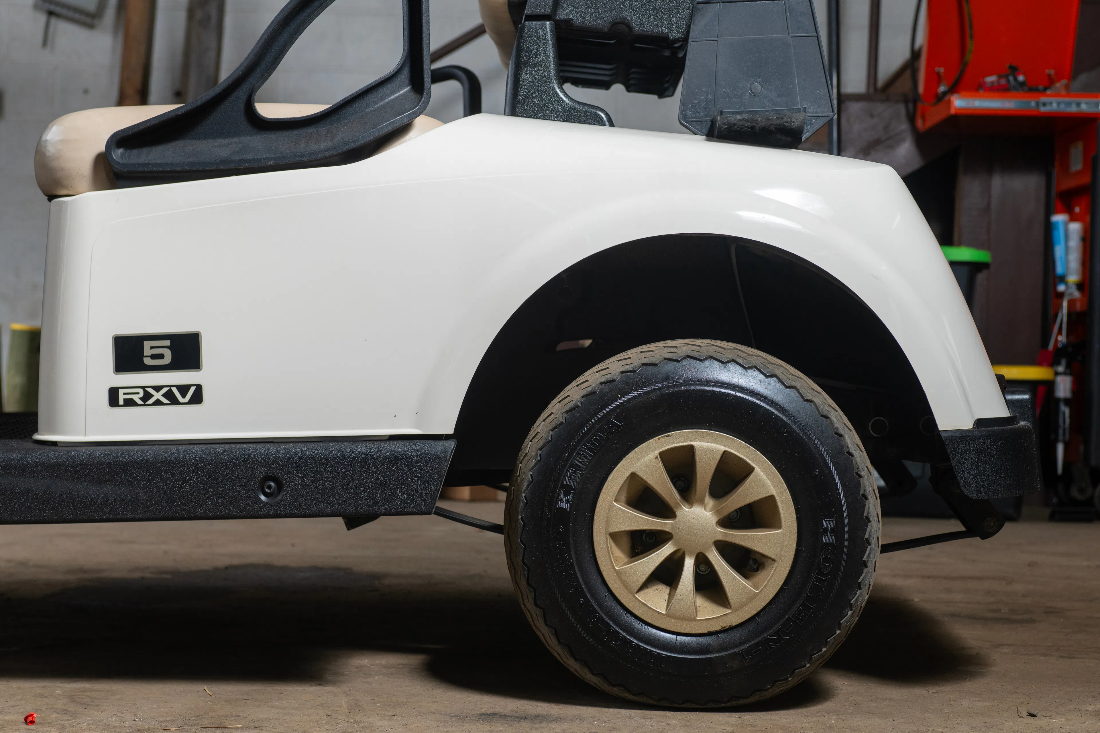 2020 Ez-Go RXV driver rear tire 1