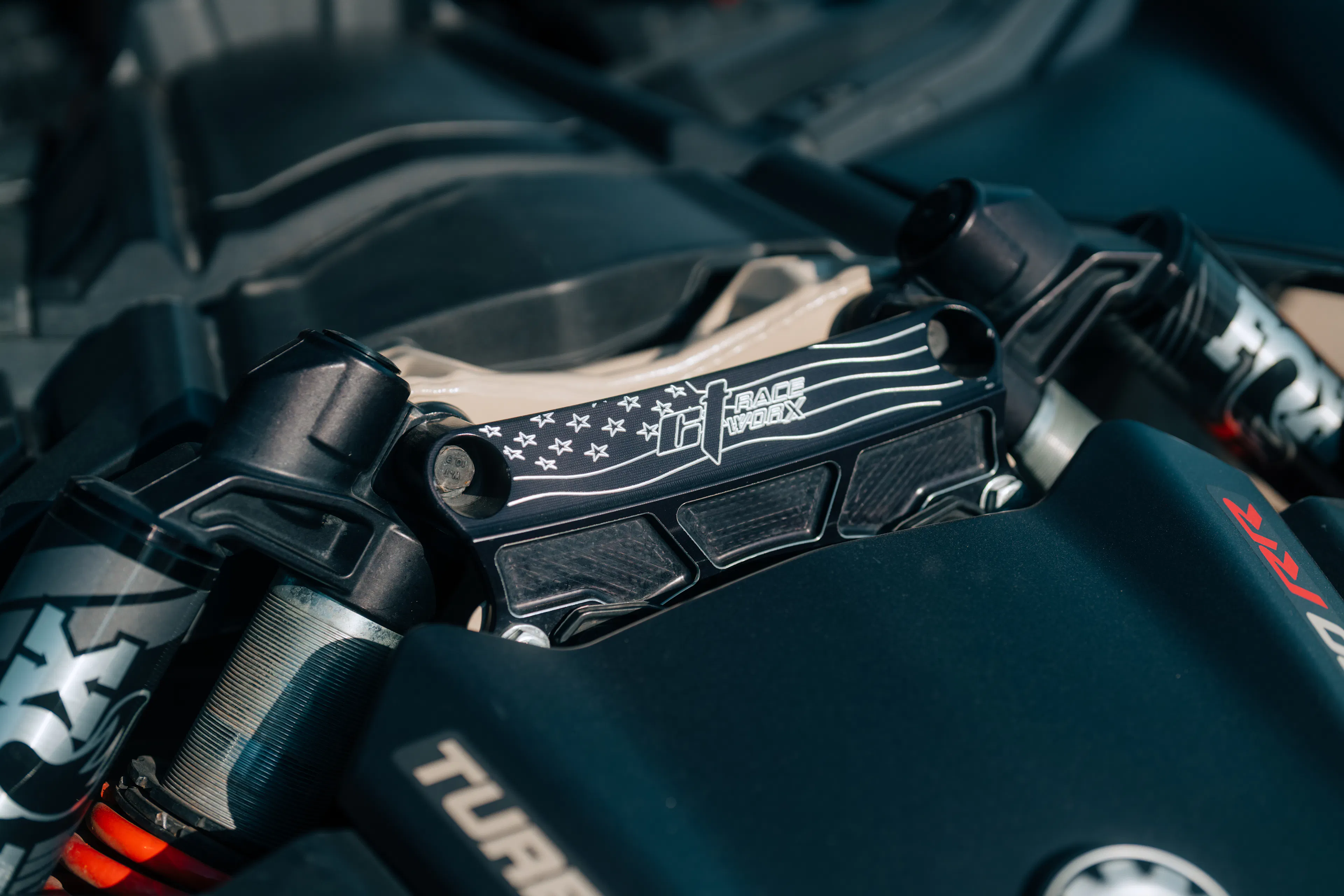 2023 Can-Am Maverick X3 Max X RS Turbo RR front shock mount passenger side