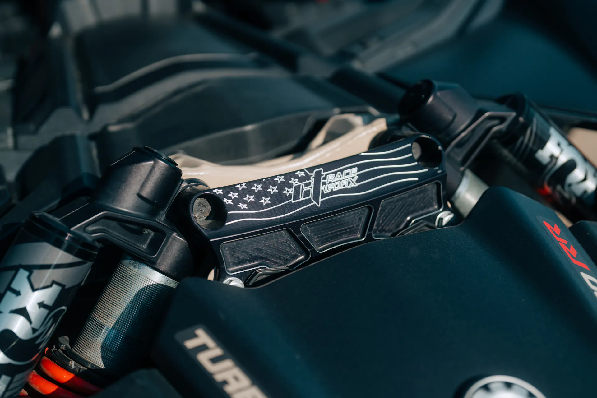 2023 Can-Am Maverick X3 Max X RS Turbo RR front shock mount passenger side