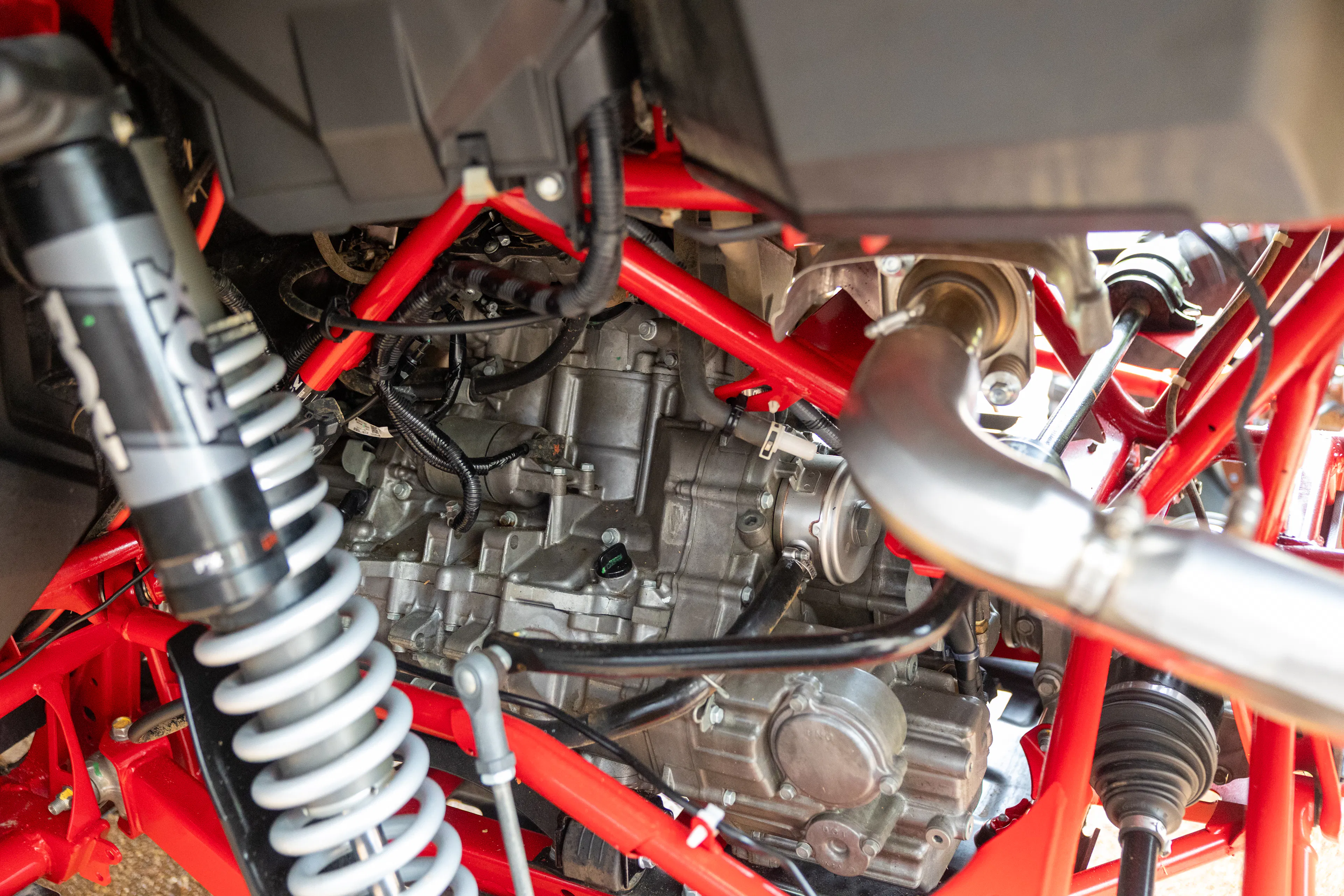 2023 Honda Talon 1000R-4 Fox Live Valve driver side engine