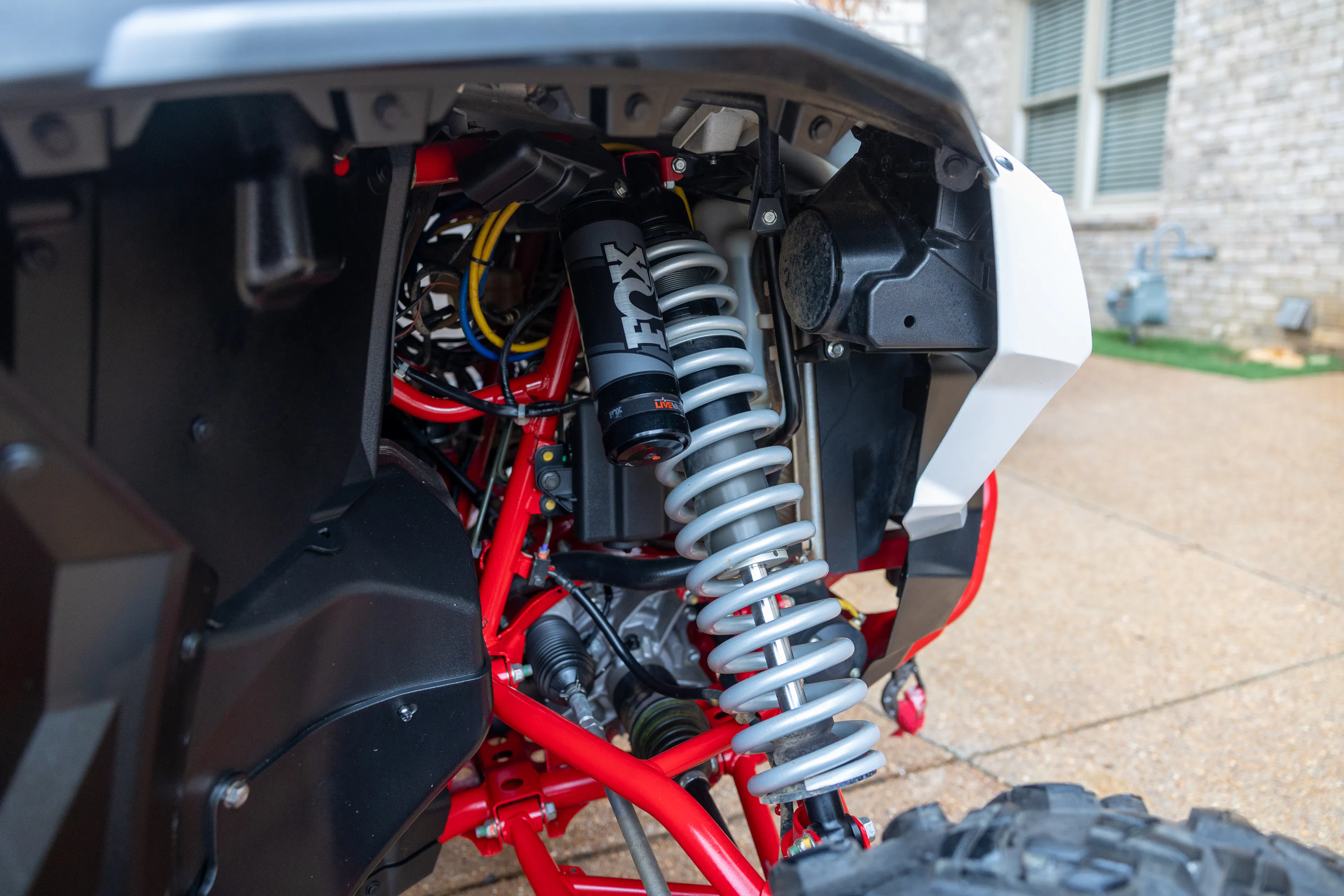 2023 Honda Talon 1000R-4 Fox Live Valve passenger front suspension