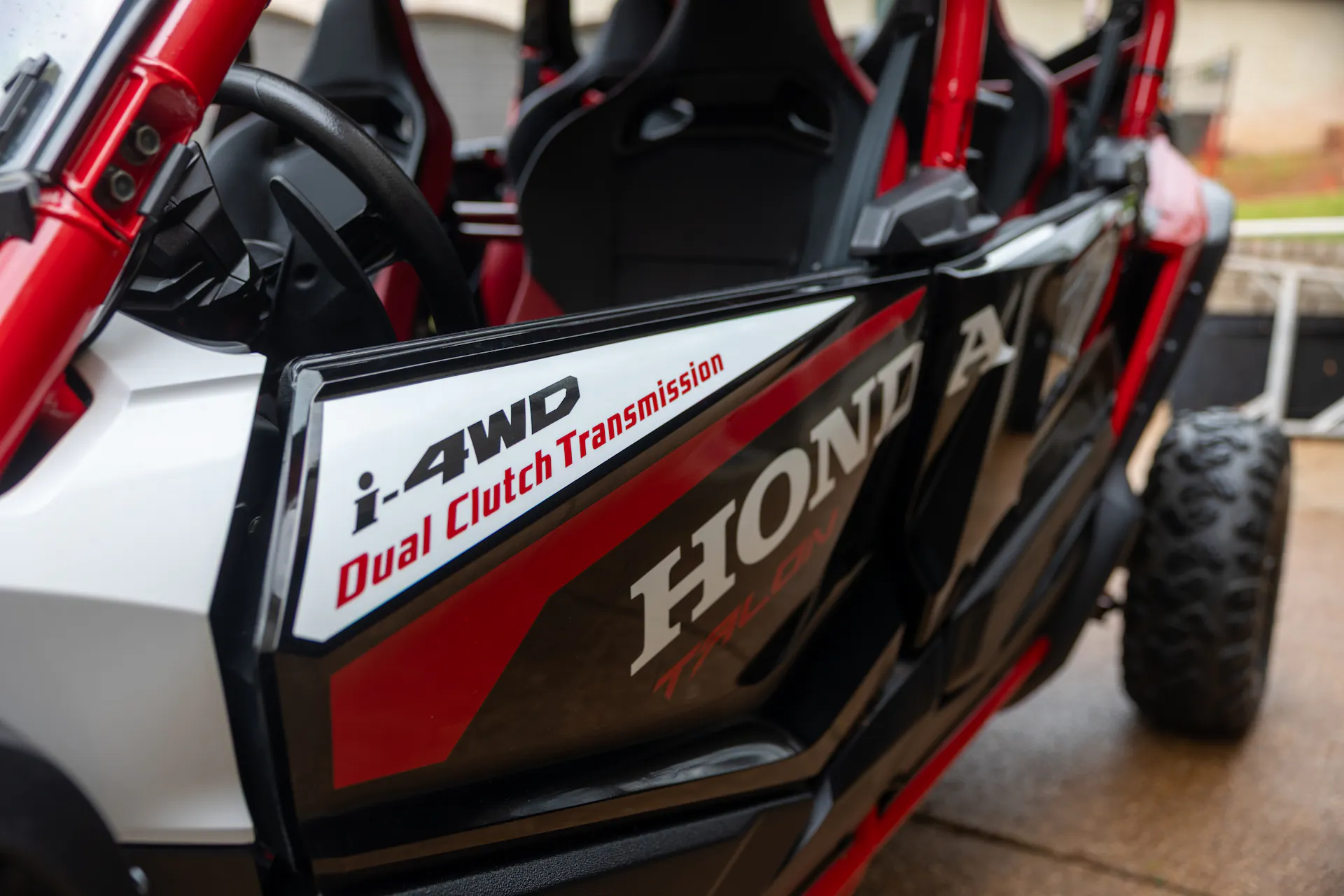 2023 Honda Talon 1000R-4 Fox Live Valve driver door detail 