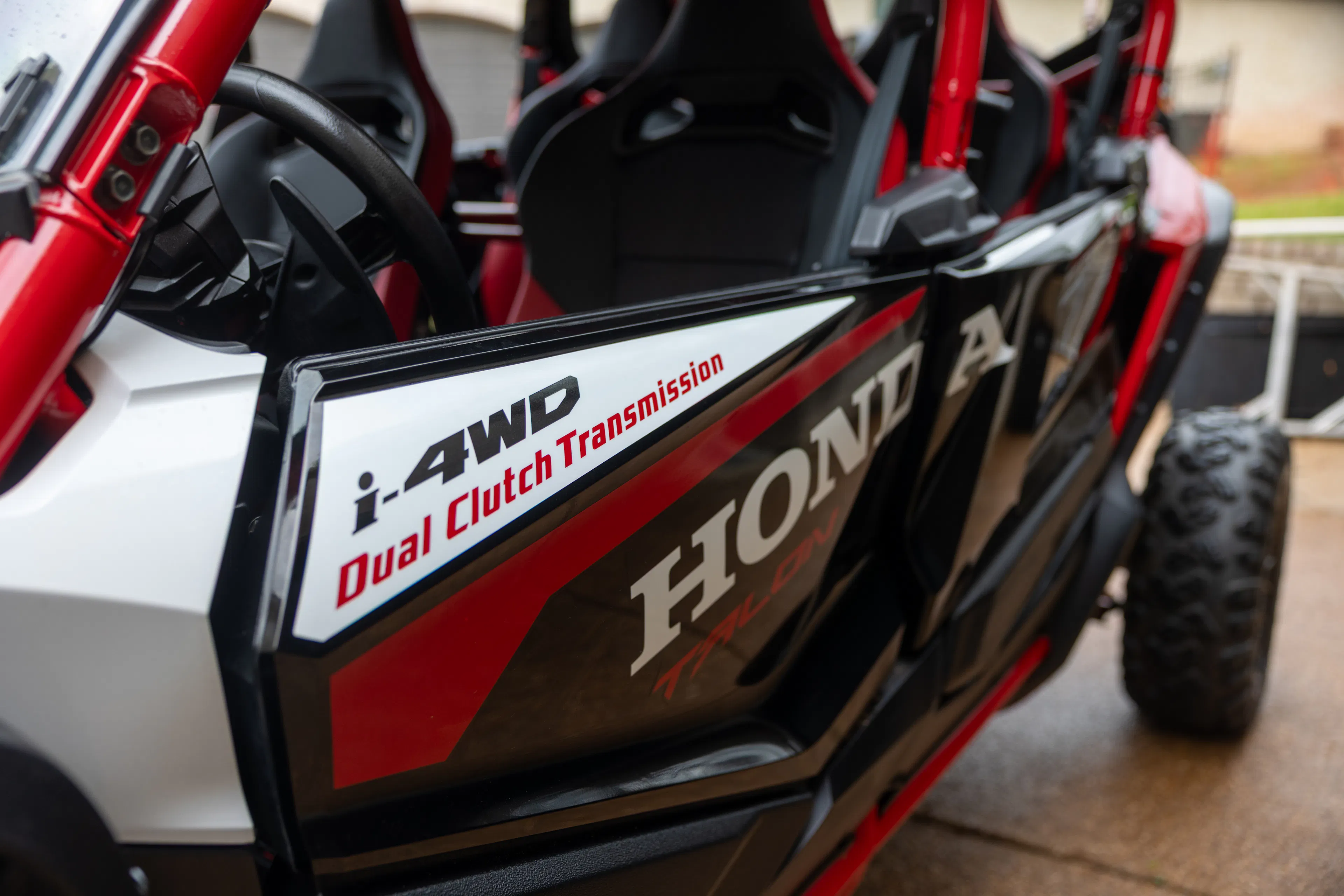 2023 Honda Talon 1000R-4 Fox Live Valve driver door detail 