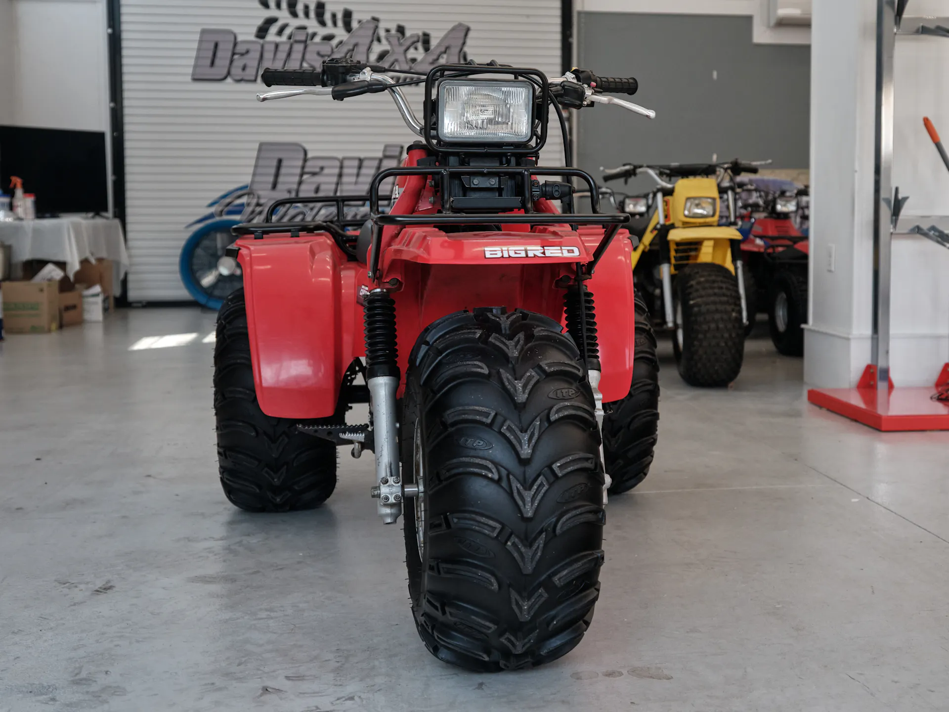 1986 Honda ATC 250ES Big Red right front 3/4 steeper offset