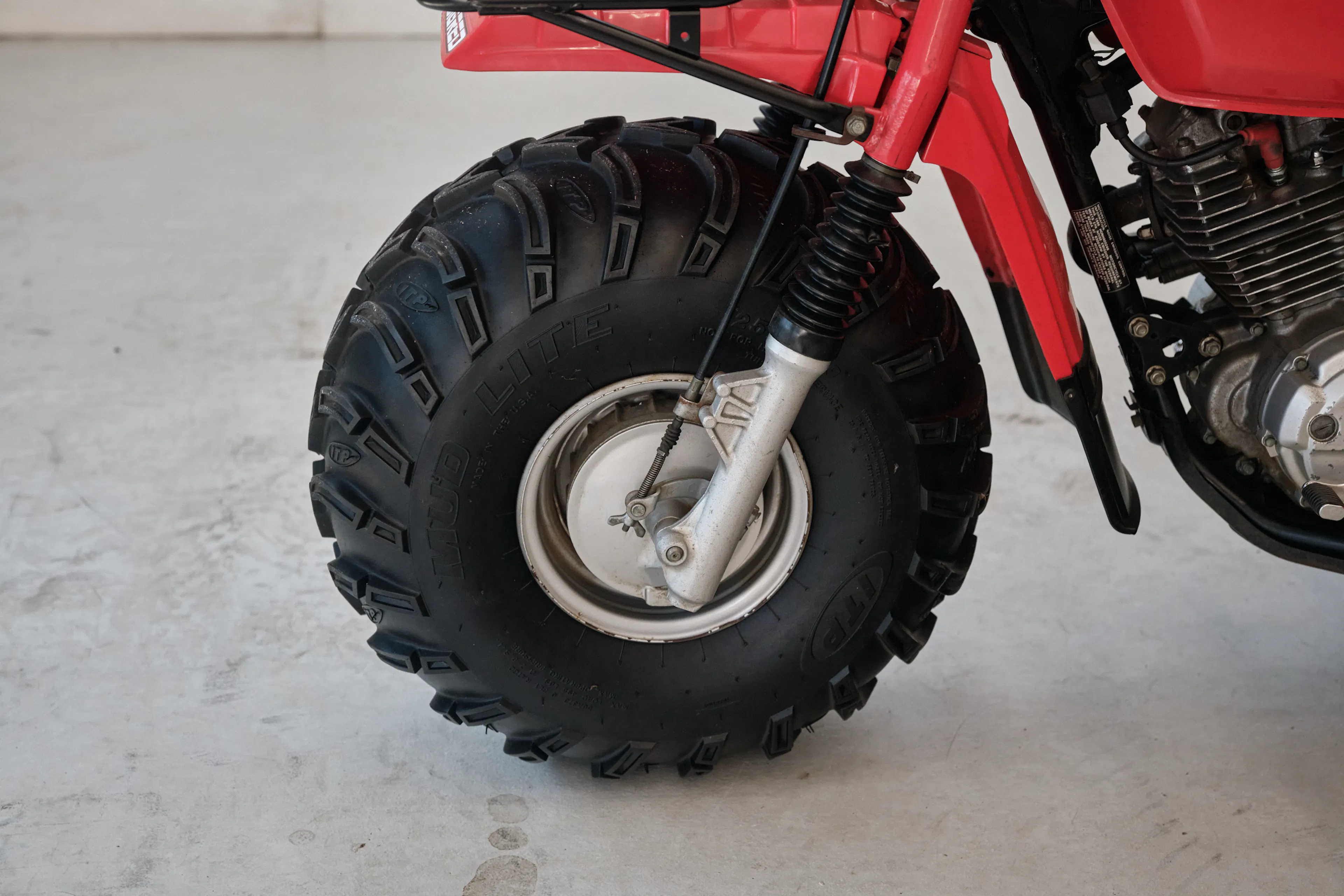1986 Honda ATC 250ES Big Red front wheel side