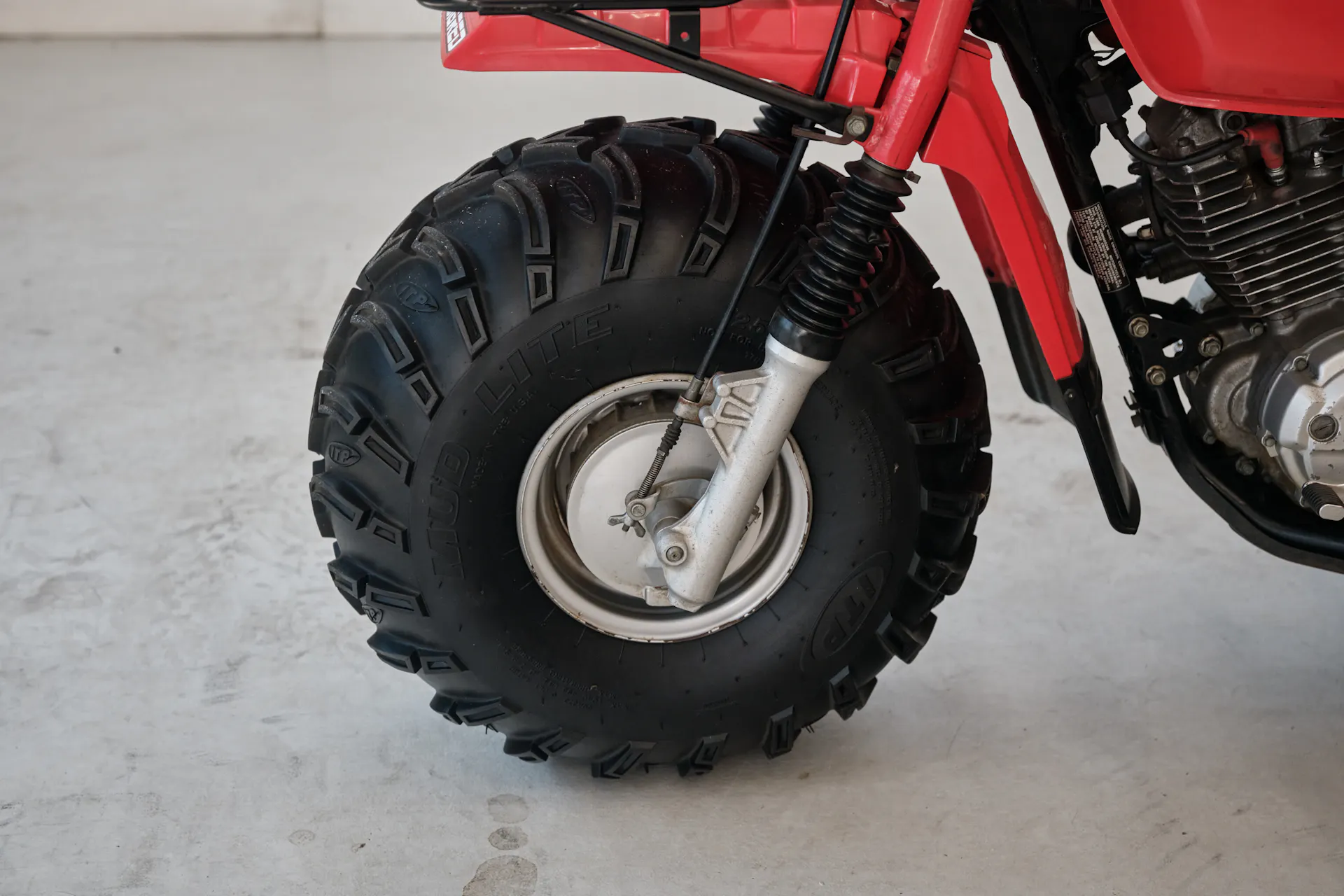1986 Honda ATC 250ES Big Red front wheel side
